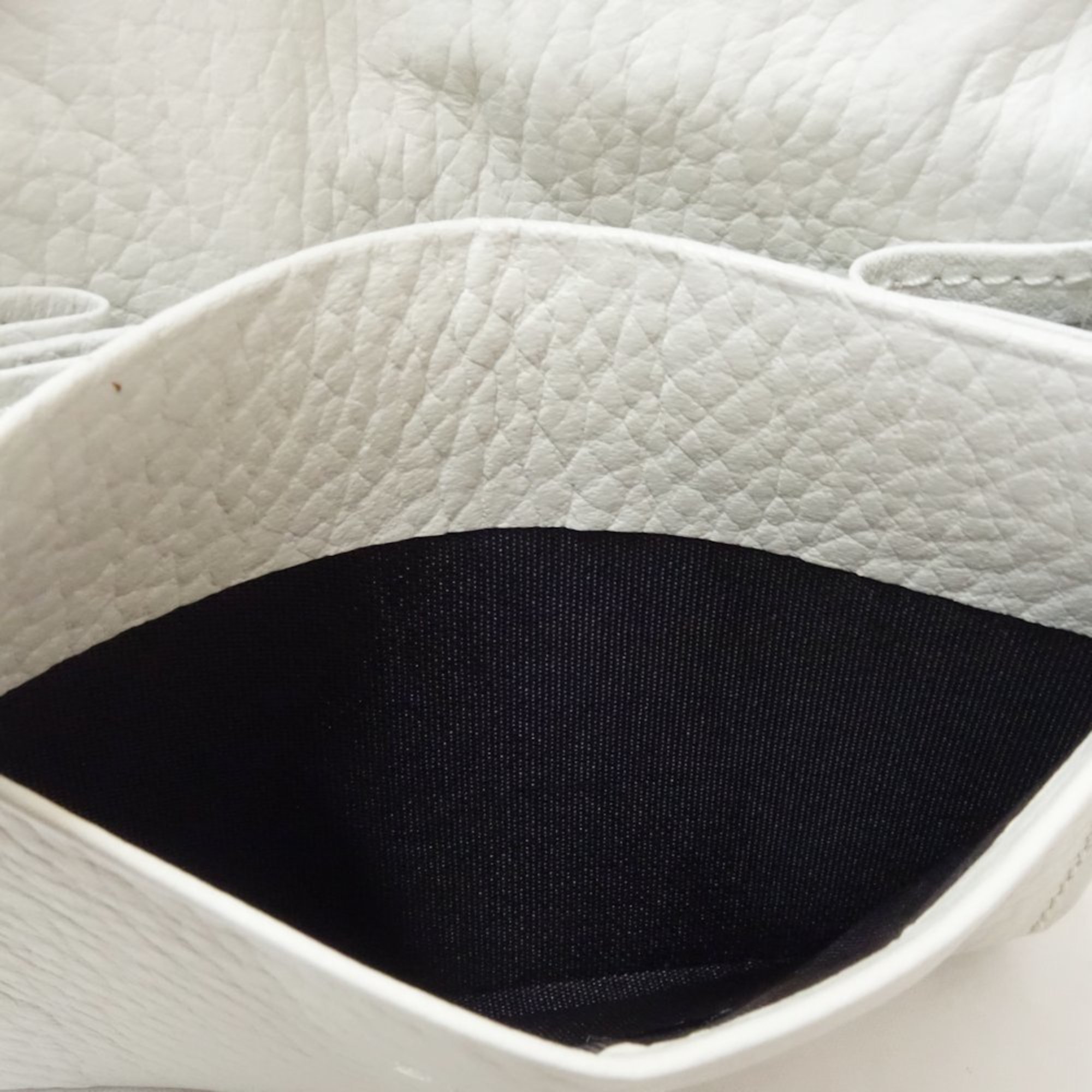 BURBERRY Business card holder case leather white 083535