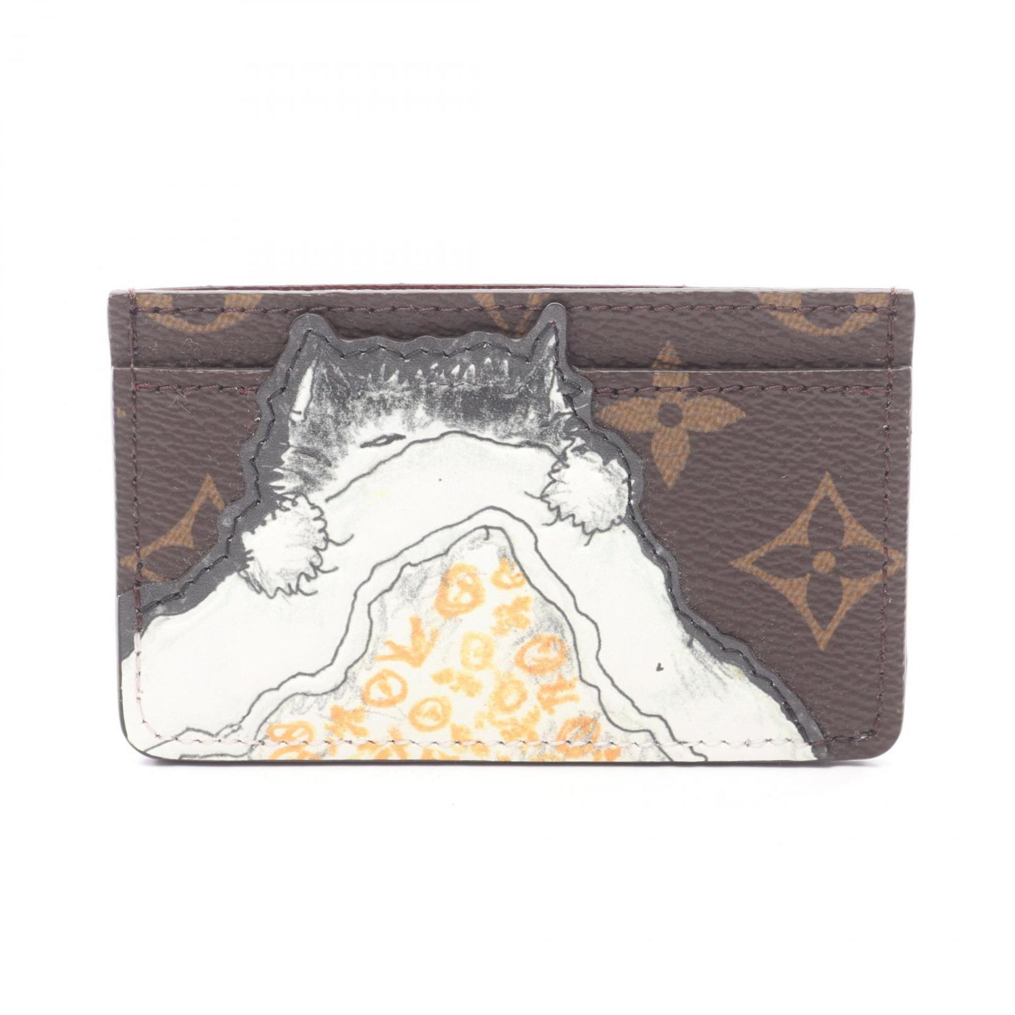 Louis Vuitton Porte Carte Cat Nap Business Card Case, Leather, Women’s, Brown, Multicolor, M15155