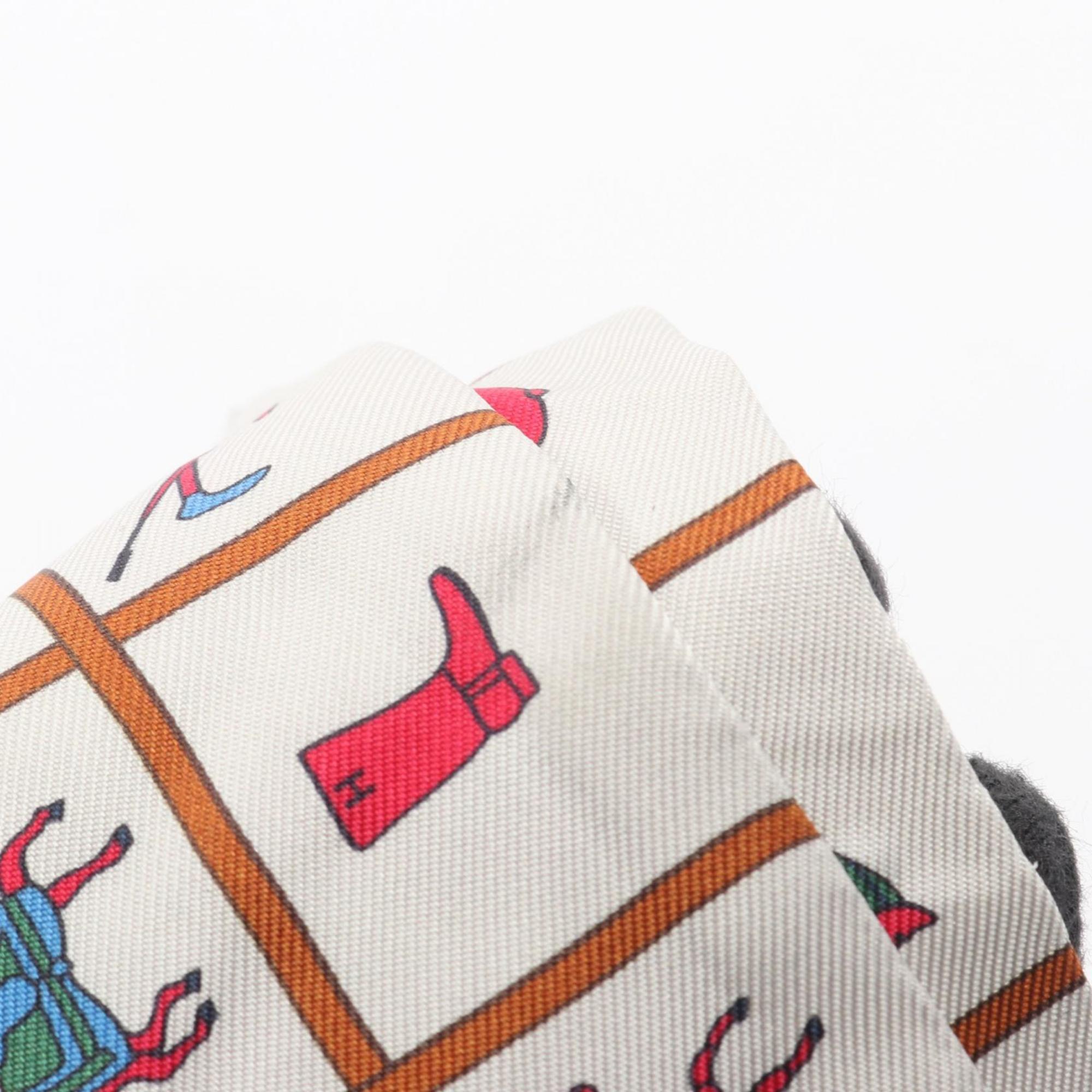 Hermes Hermès Twilly Silk Scarf for Women, White, Multicolor