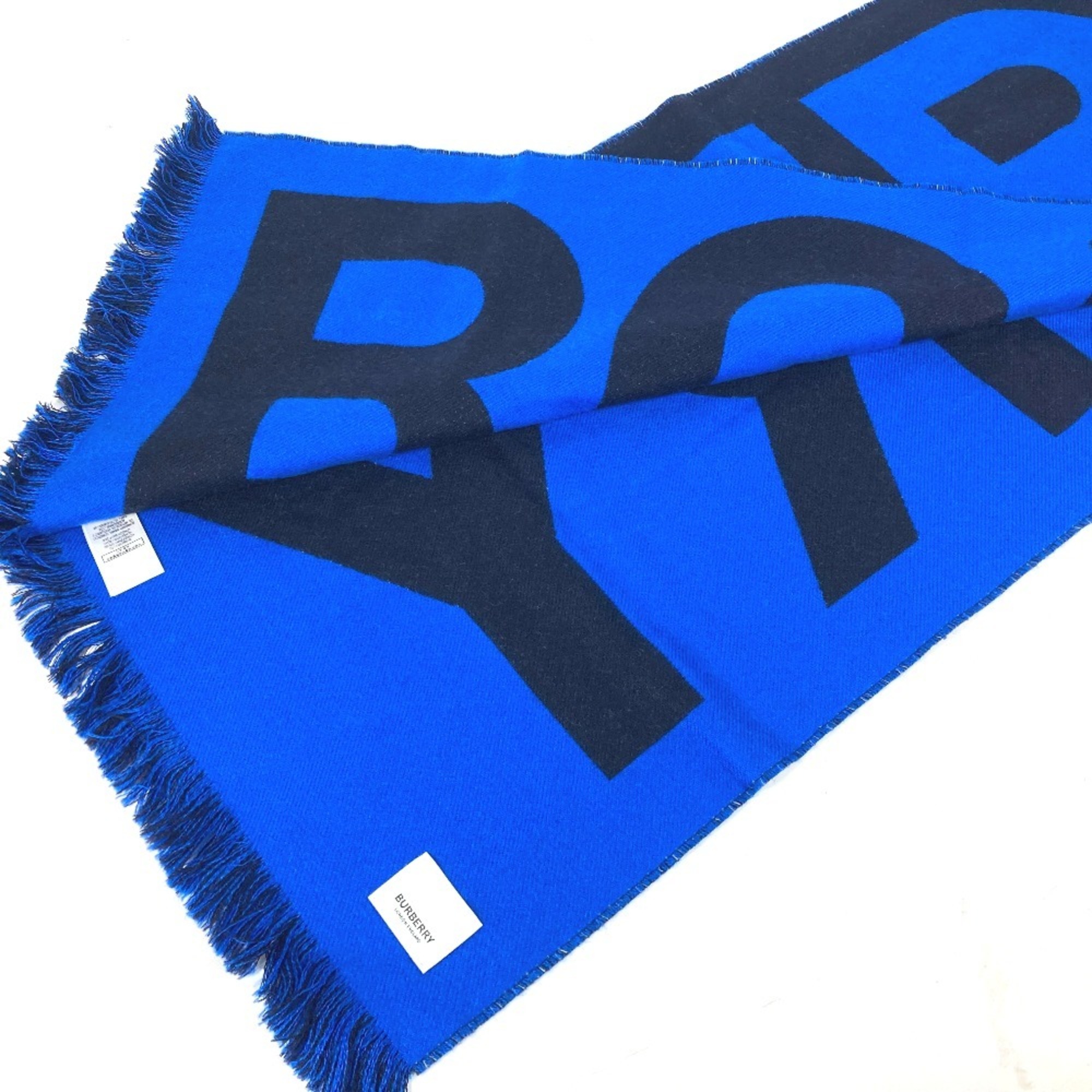 BURBERRY 8059892 Wool Scarf for Men and Women, Blue