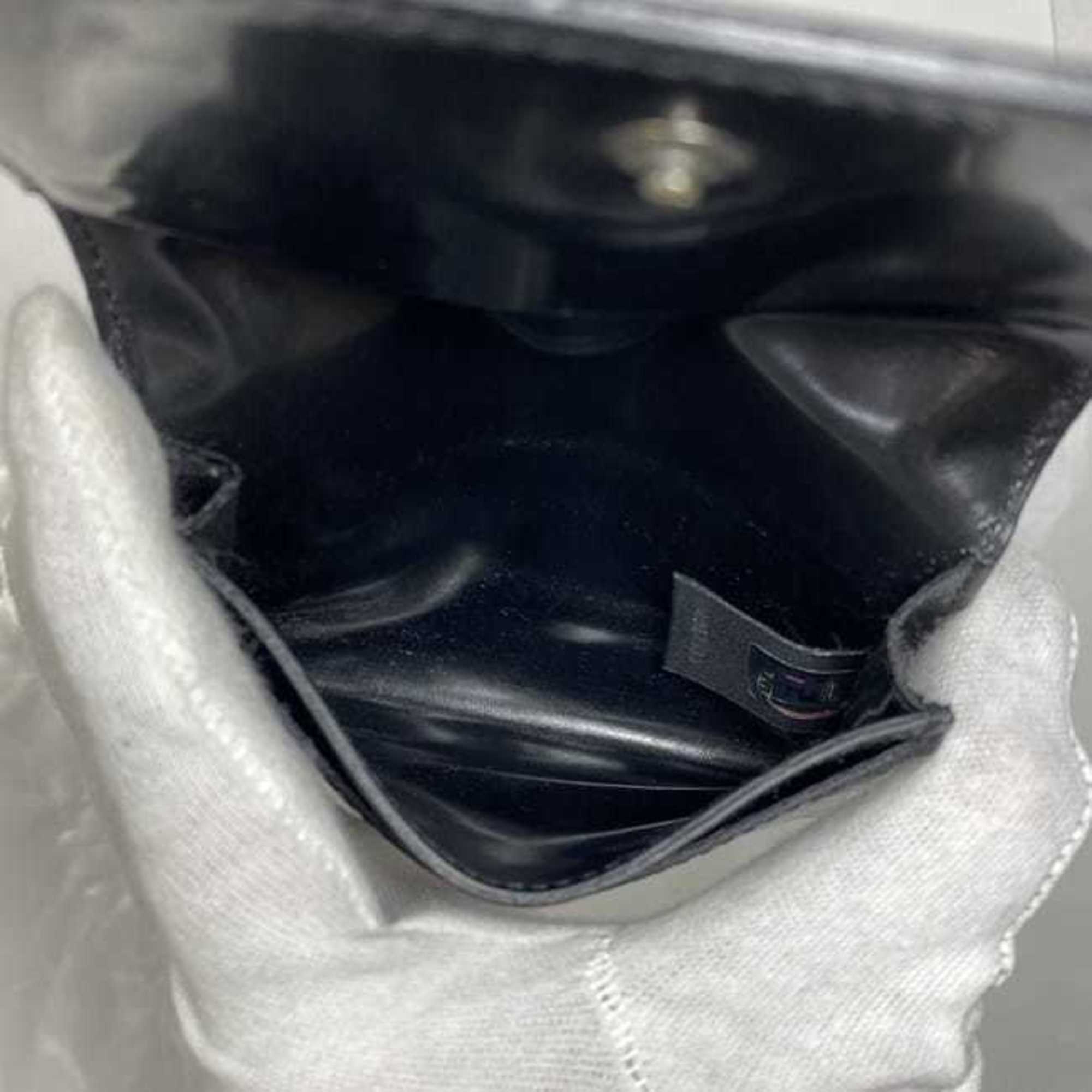 Fendi Card Case ec-22688 Black Micro Zucca 7M0040 Business Holder Patent Leather 000XH3 F0XB8 FENDI FF Embossed Men's