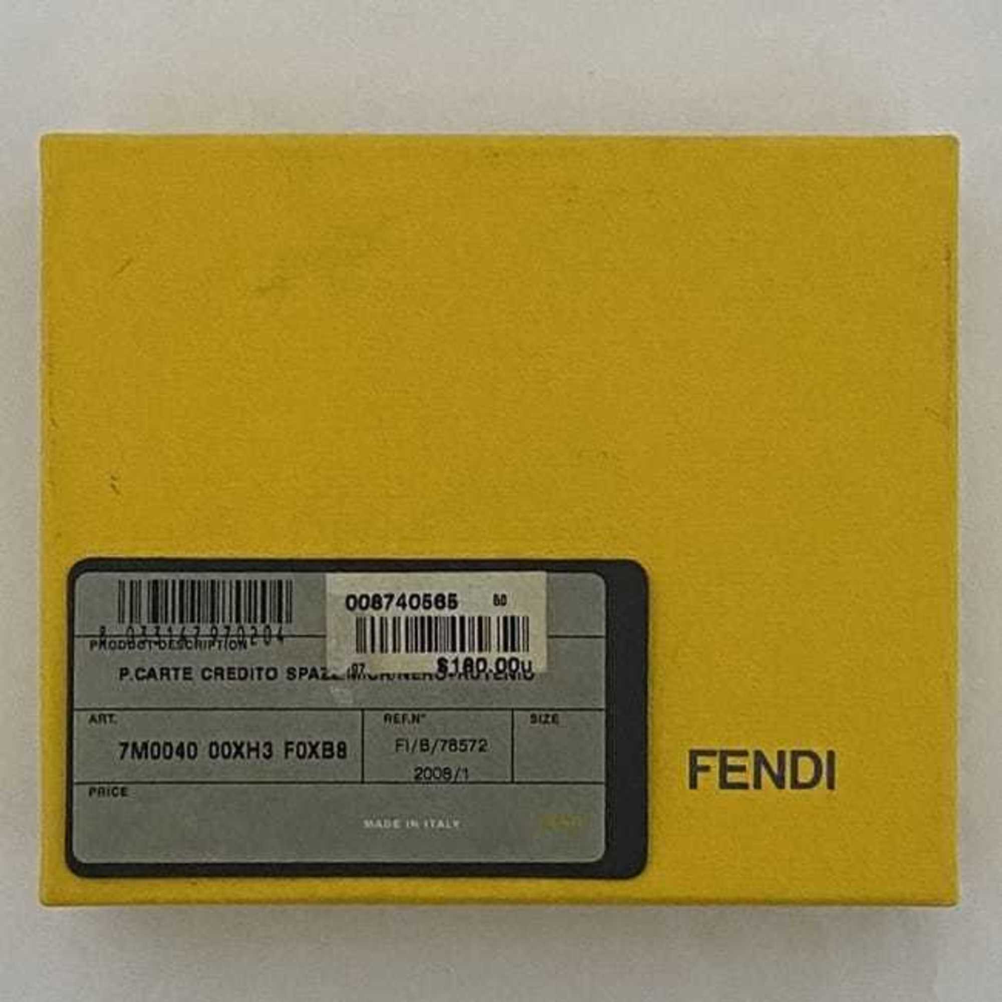 Fendi Card Case ec-22688 Black Micro Zucca 7M0040 Business Holder Patent Leather 000XH3 F0XB8 FENDI FF Embossed Men's