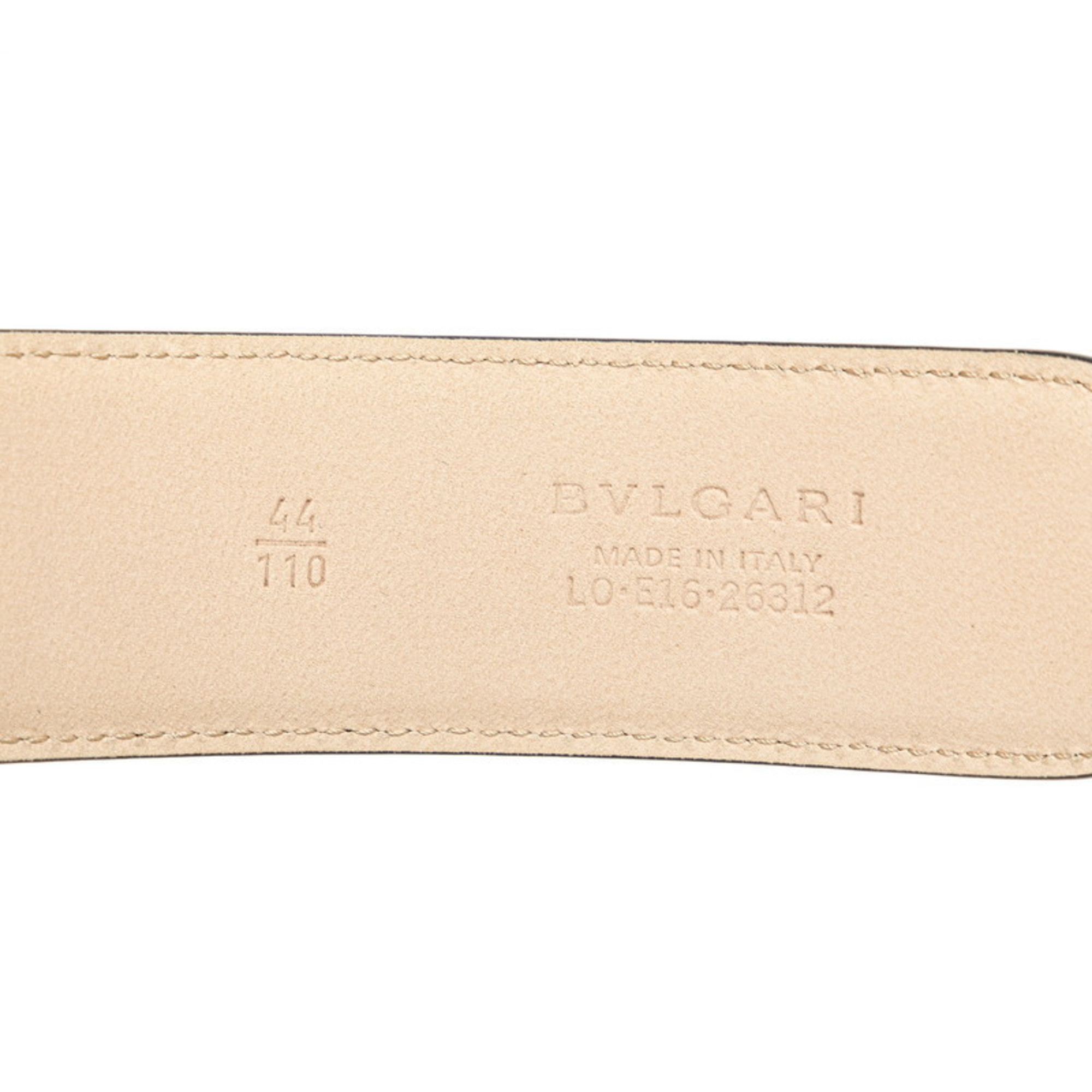 BVLGARI Belt Size: 44 110 Black Leather Women's