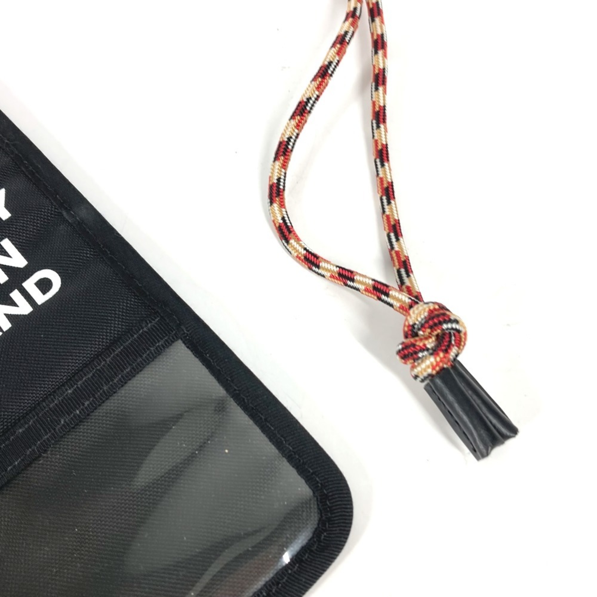 BURBERRY Pass Case with Logo and Neck Strap, Card Holder, Pouch, Business Case, Nylon, Women's, Black