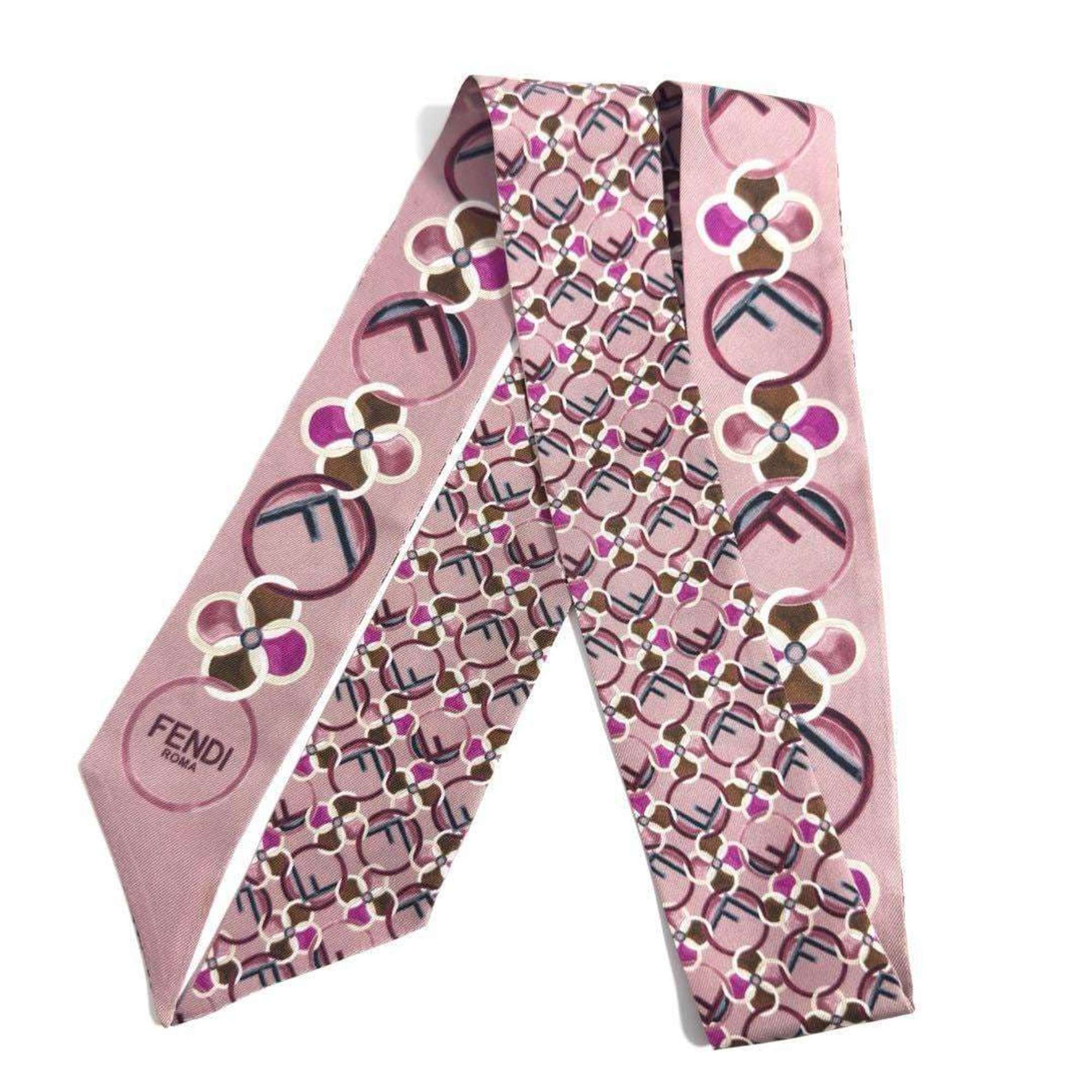 Fendi Women's Lappy Scarf Bandana Silk Pink