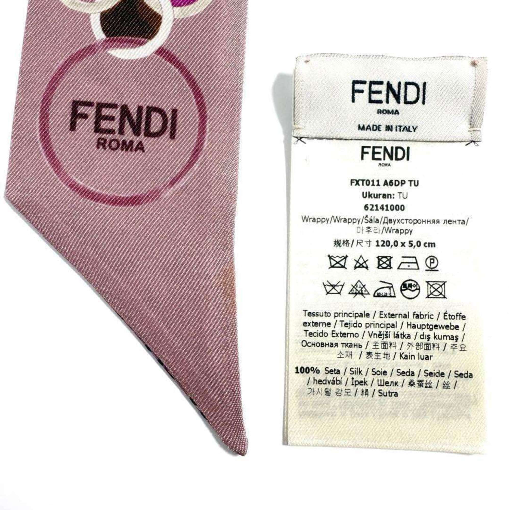 Fendi Women's Lappy Scarf Bandana Silk Pink