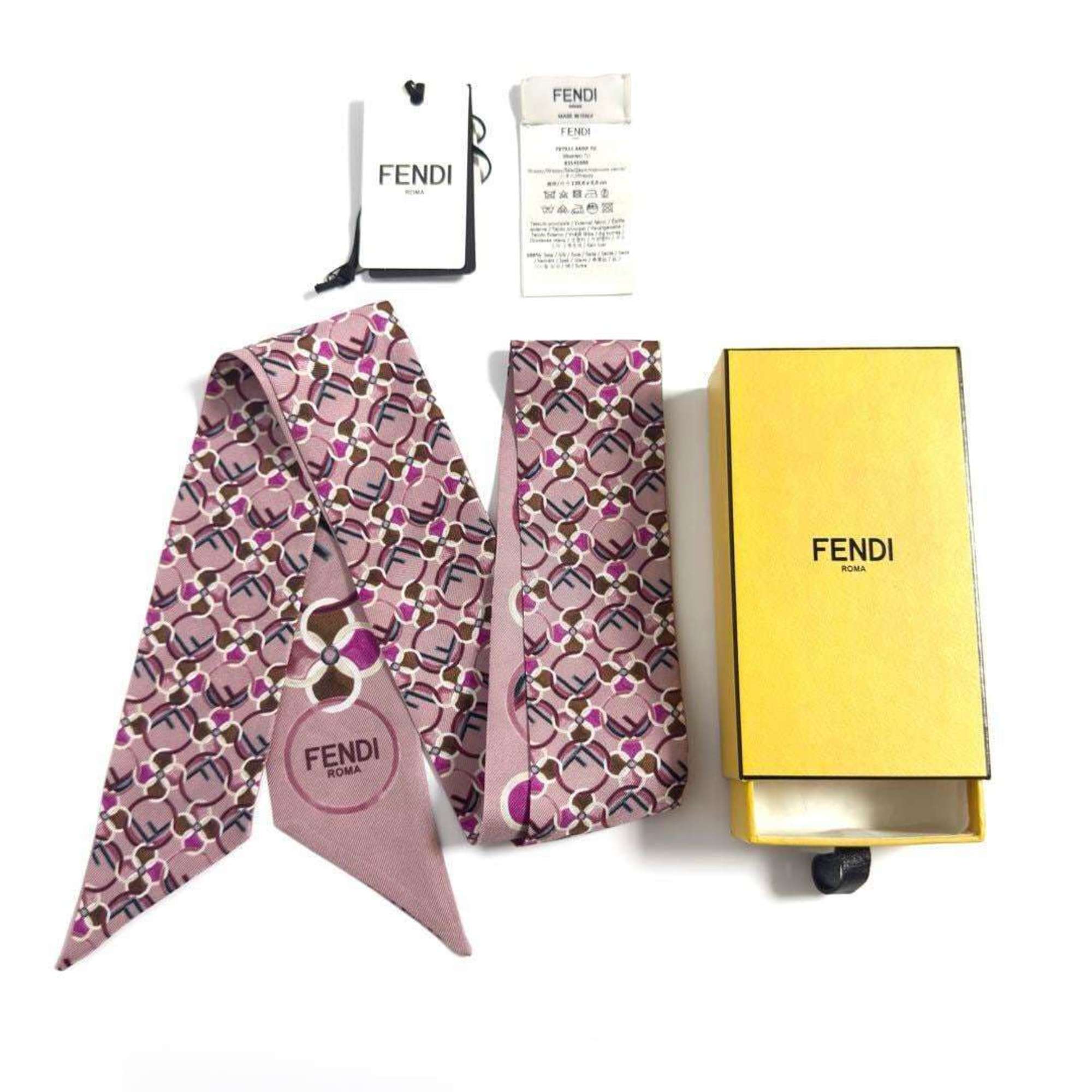 Fendi Women's Lappy Scarf Bandana Silk Pink