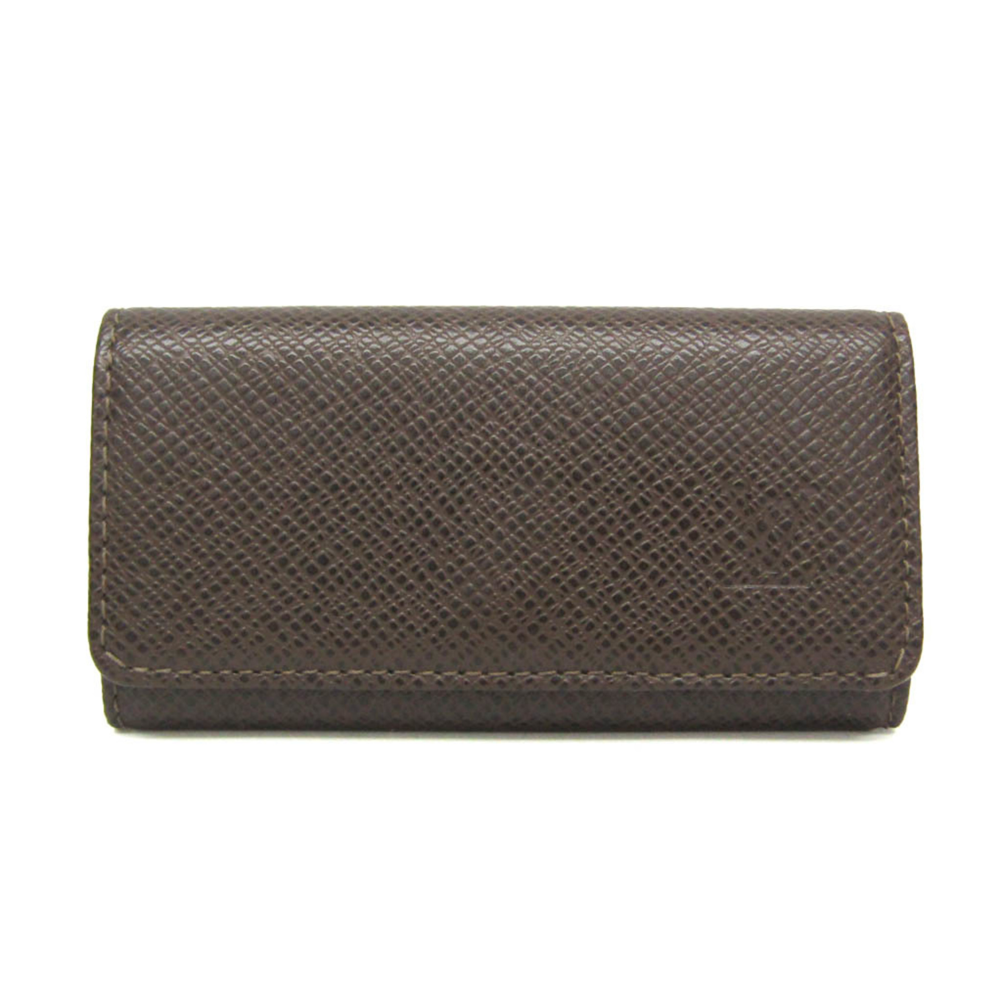Louis Vuitton Taiga Key Holder 4 M30528 Men,Women Taiga Leather Key Case Brown,Grizzly