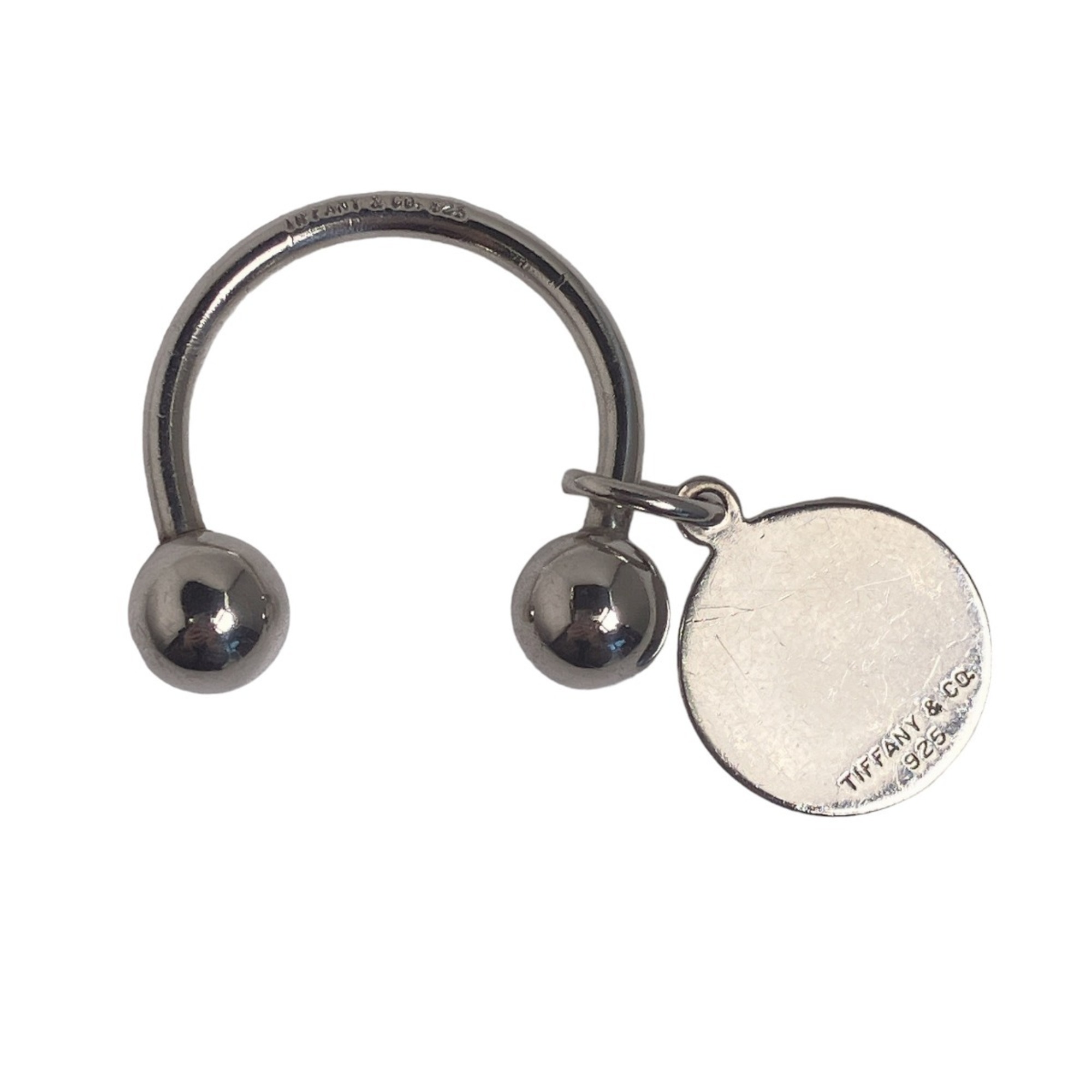 Tiffany & Co. Keychain Key Ring Round Tag Return to Sterling Silver 925