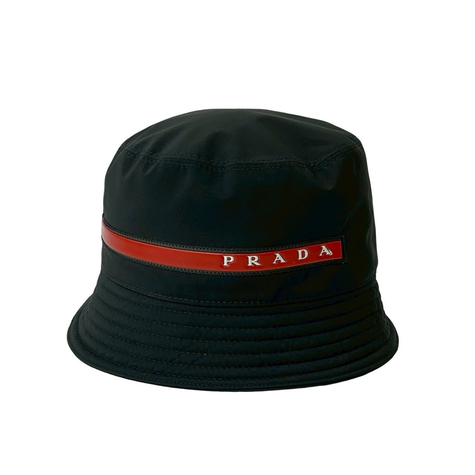 PRADA SPORTS Prada Logo Cotton Bucket Hat, Size L, Men’s, Black, 84155