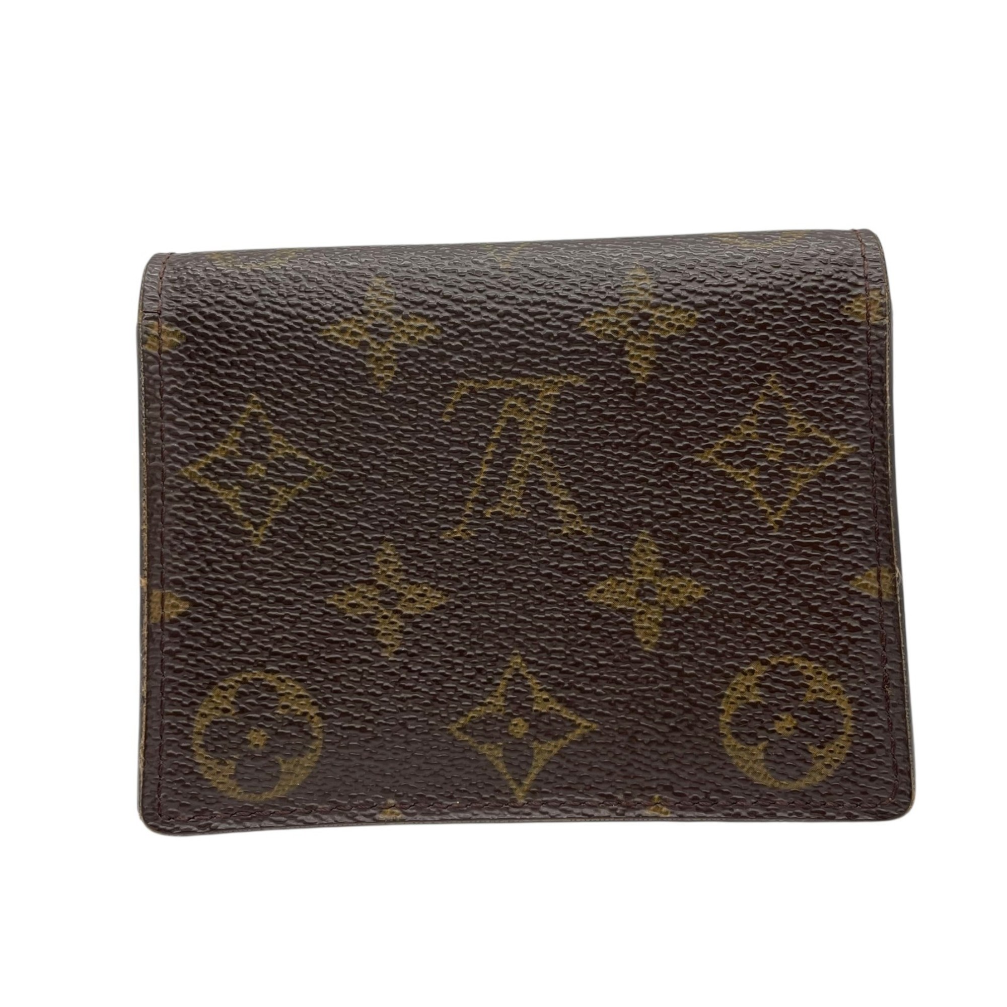 Louis Vuitton Japan Sangapur M60530 Monogram Bifold Business Card Case/Card Case/Pass Case Leather with Gold Hardware Men's and Women's M5