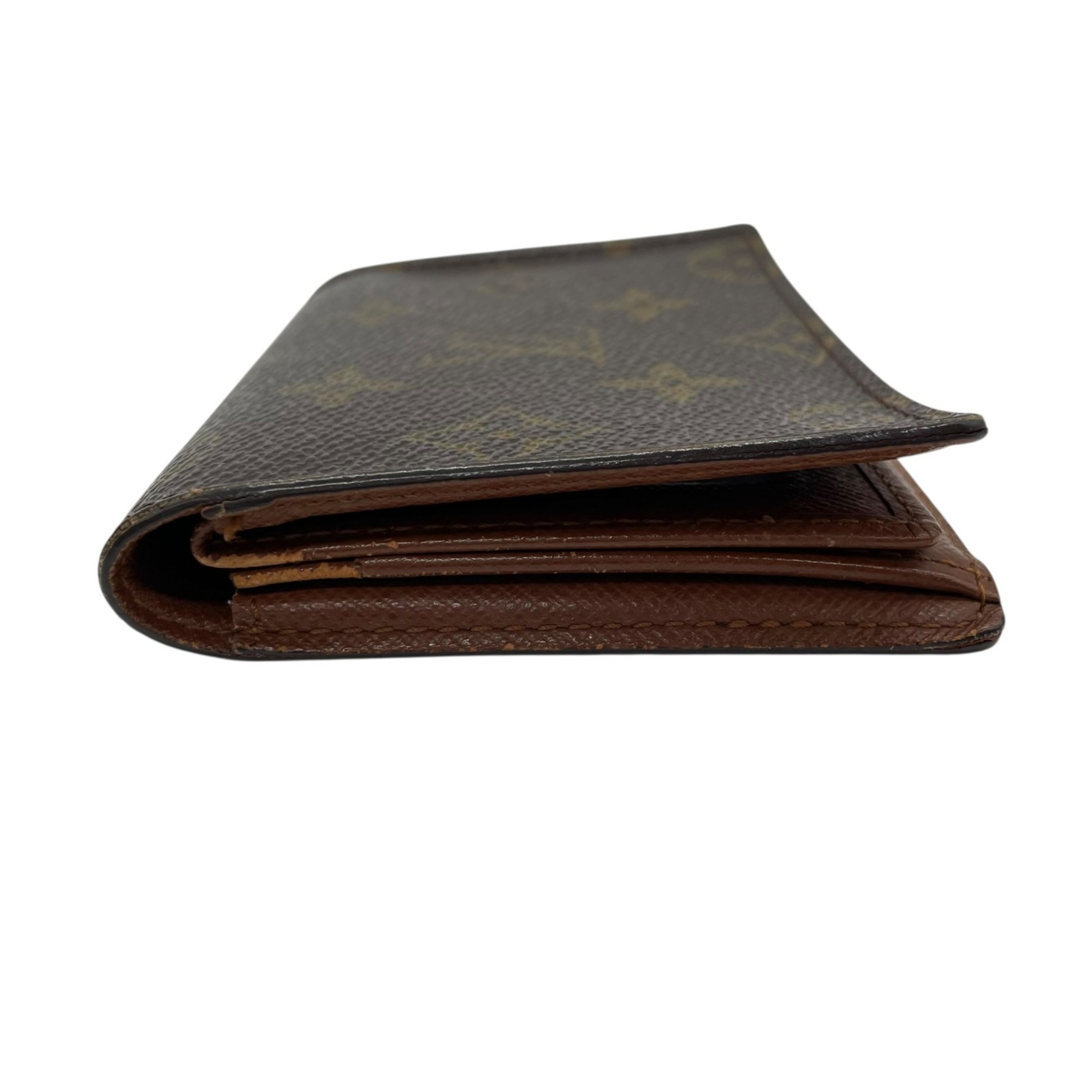 Louis Vuitton Japan Sangapur M60530 Monogram Bifold Business Card Case/Card Case/Pass Case Leather with Gold Hardware Men's and Women's M5