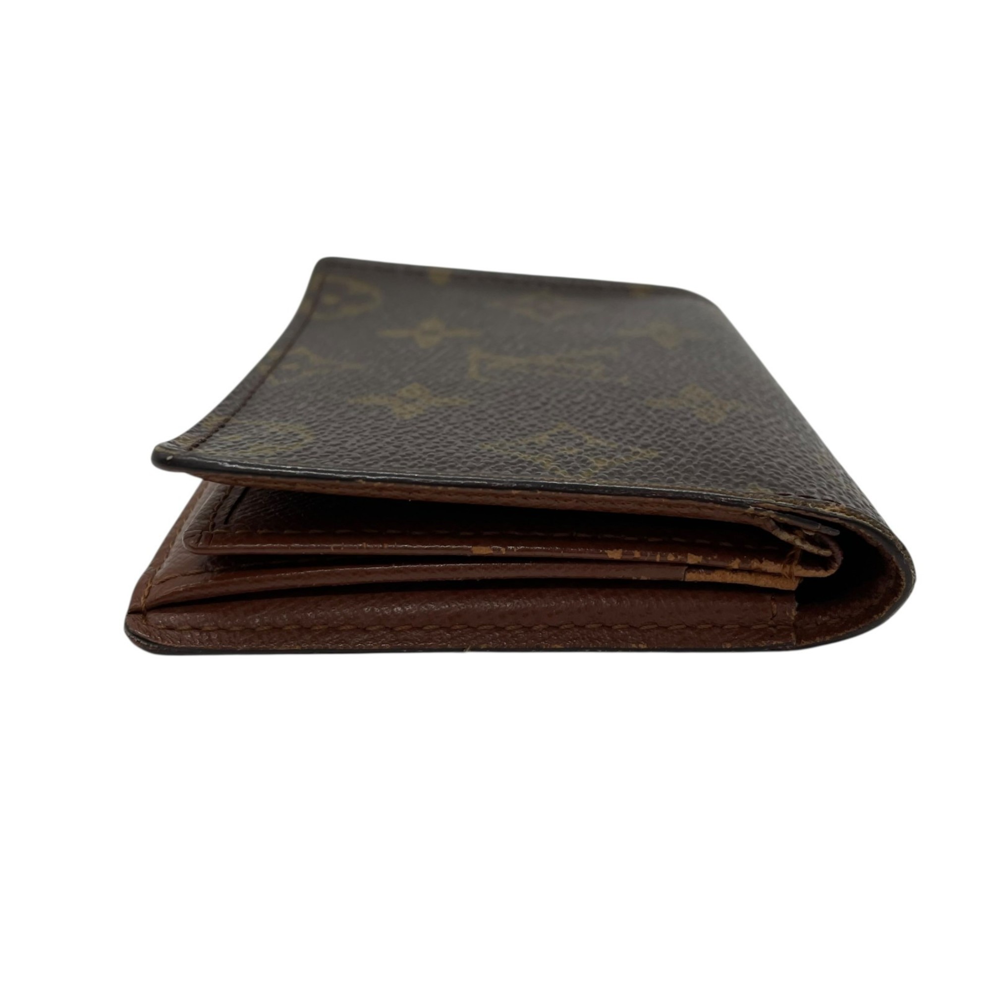 Louis Vuitton Japan Sangapur M60530 Monogram Bifold Business Card Case/Card Case/Pass Case Leather with Gold Hardware Men's and Women's M5