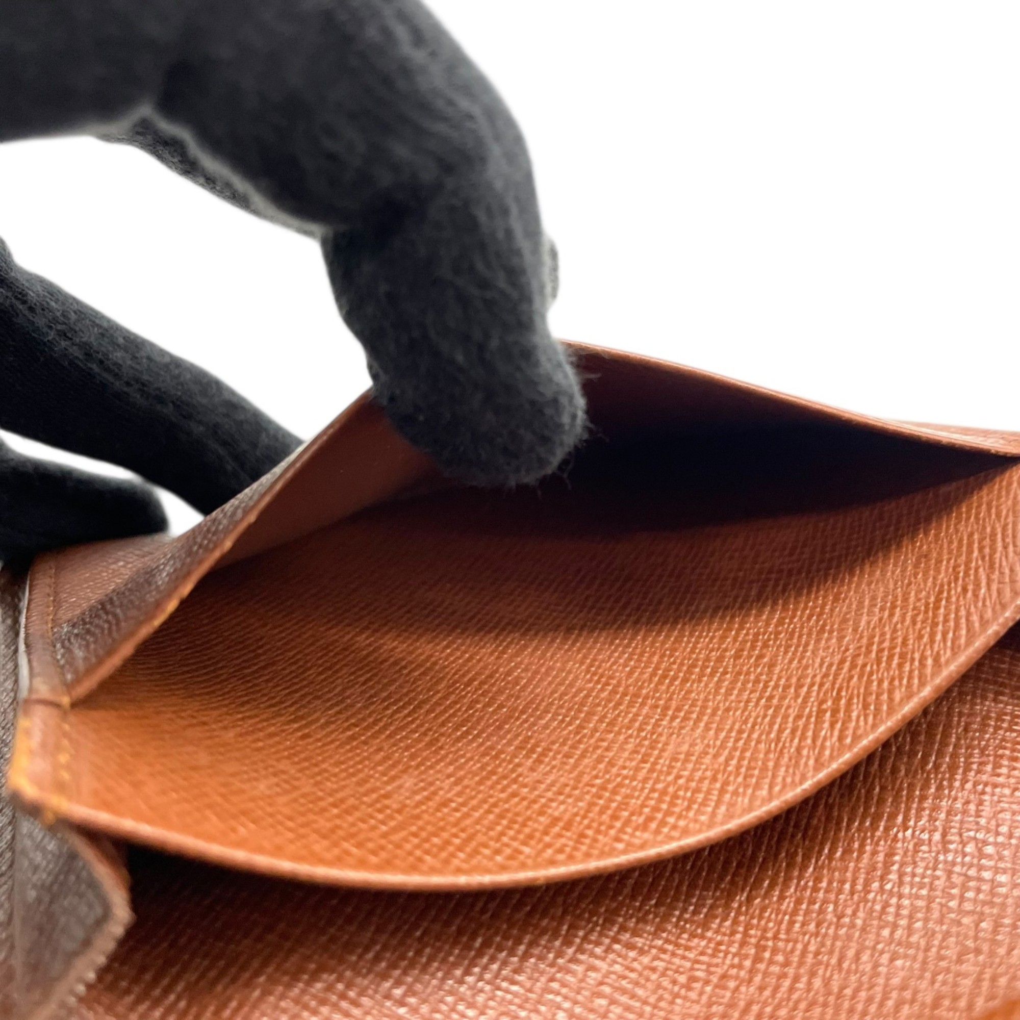 Louis Vuitton Japan Sangapur M60530 Monogram Bifold Business Card Case/Card Case/Pass Case Leather with Gold Hardware Men's and Women's M5