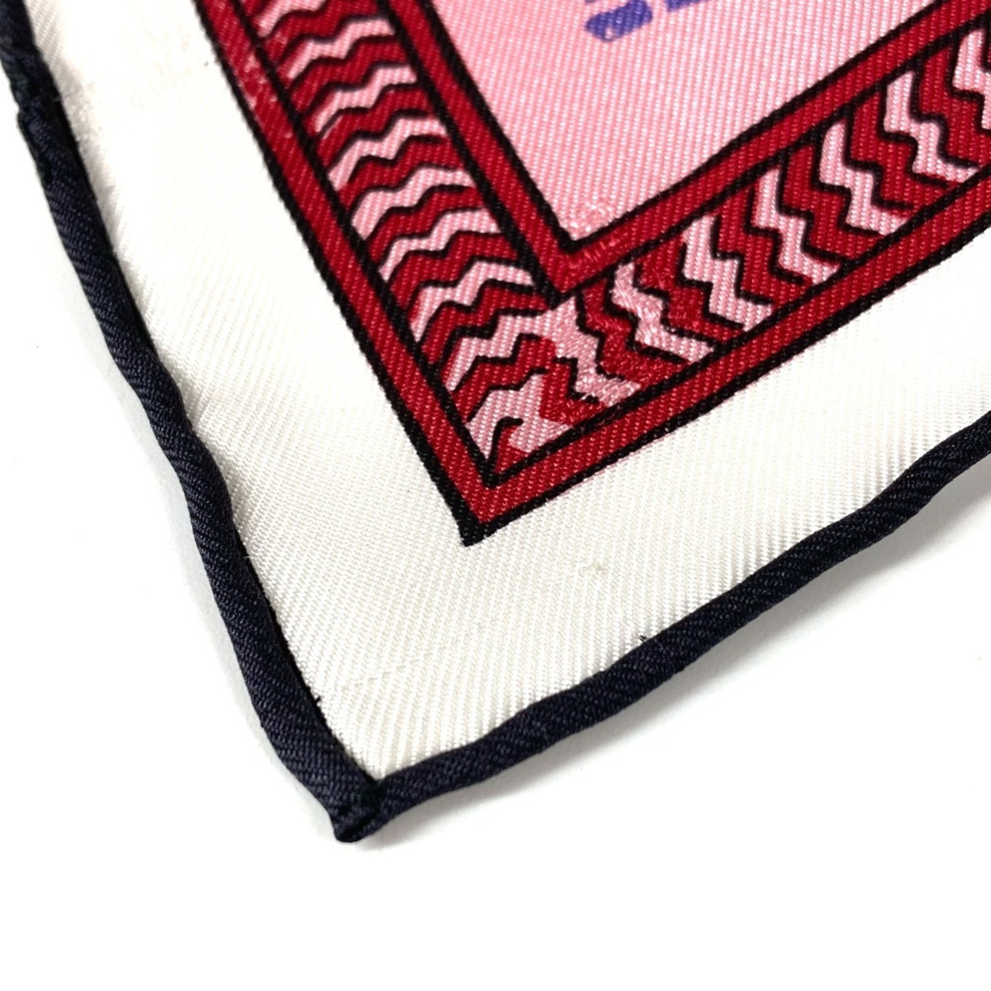 HERMES Carré 90, Quadrige galon quadri au bloc, silk scarf, women's, orange