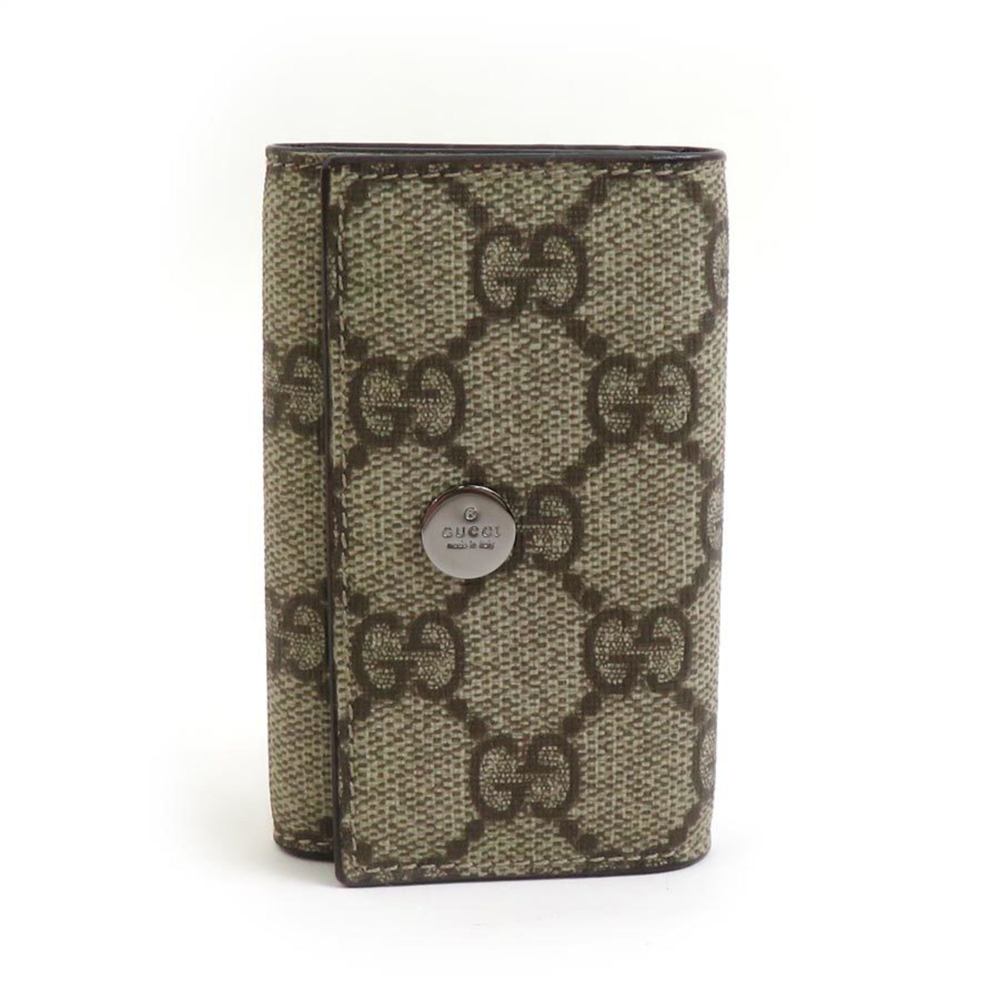 Gucci GG Supreme Canvas Key Case, Brown, Men’s/Women’s, 115063, H31396a