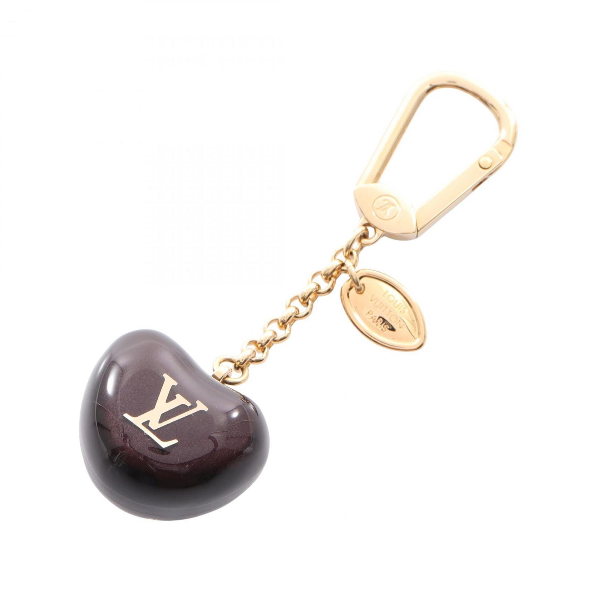 Louis Vuitton Porte-Clés Pomme Keychain, Resin GP, Women’s, Brown and Gold, M66494