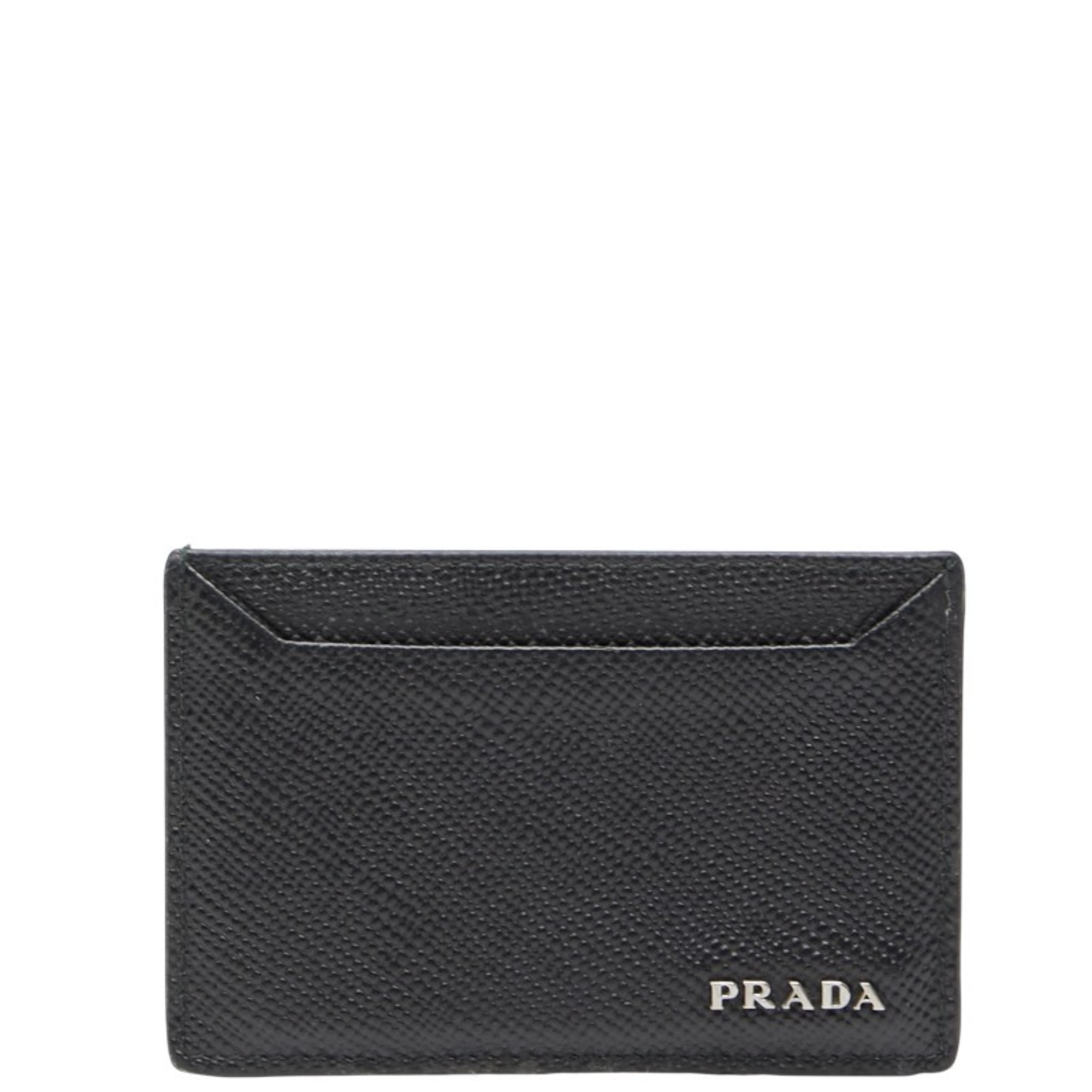 Prada Business Card Case/Card Case/Pass Case Black Leather Women’s PRADA