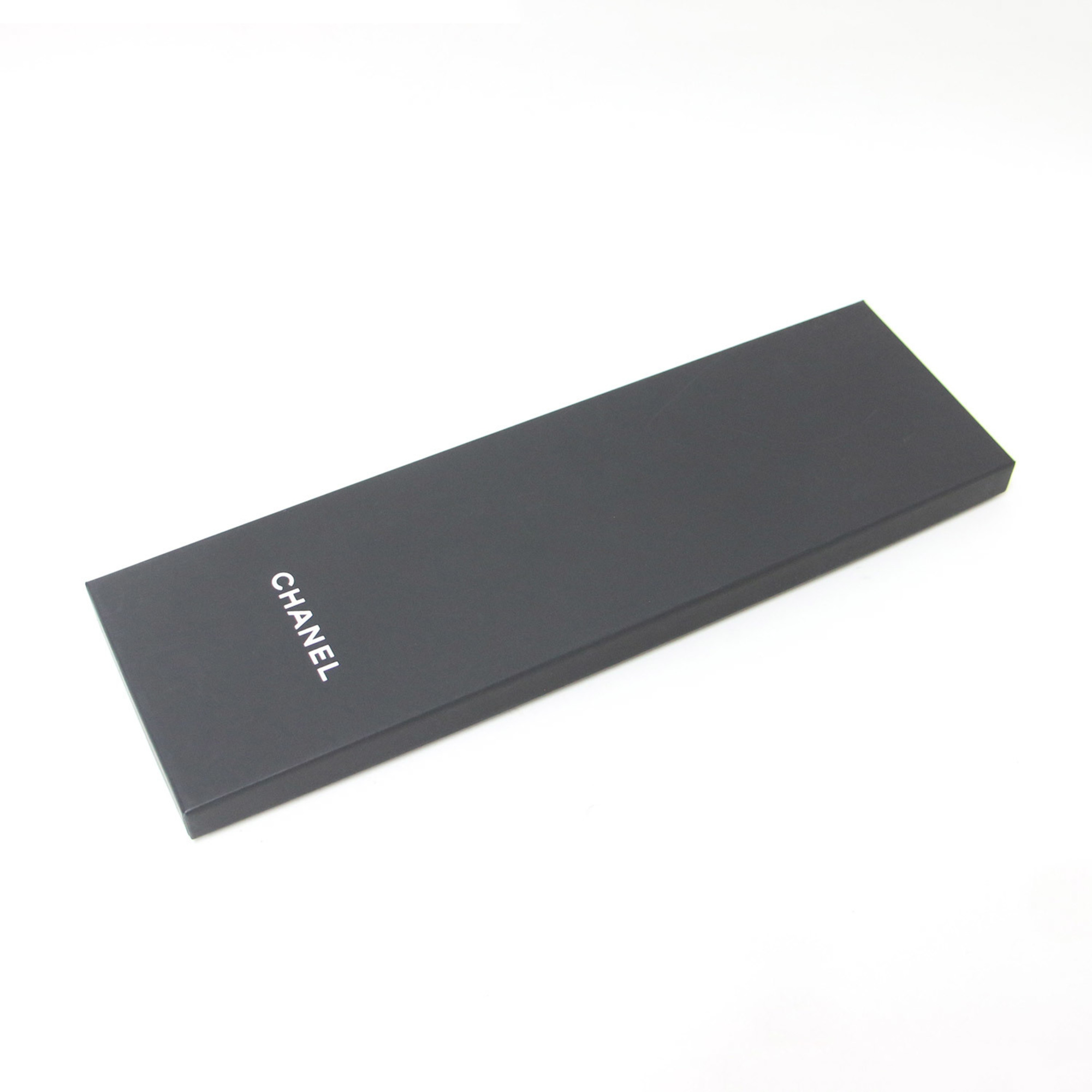 CHANEL Chanel Print Silk Headband 19B Ribbon Scarf Muffler Black High