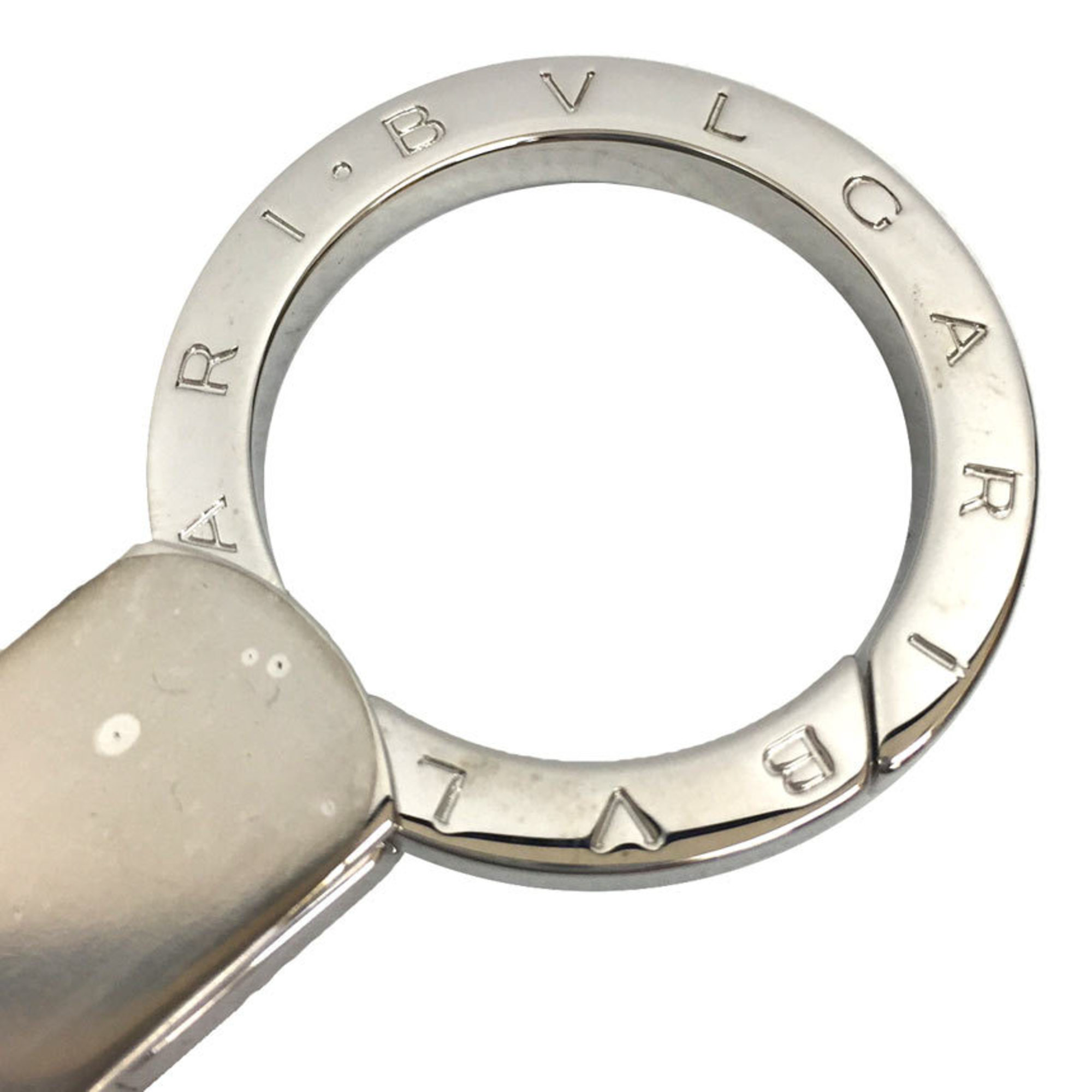 BVLGARI Bulgari Key Ring Man/BB MAN Holder 288596 Silver x Black Cobalt Tulum