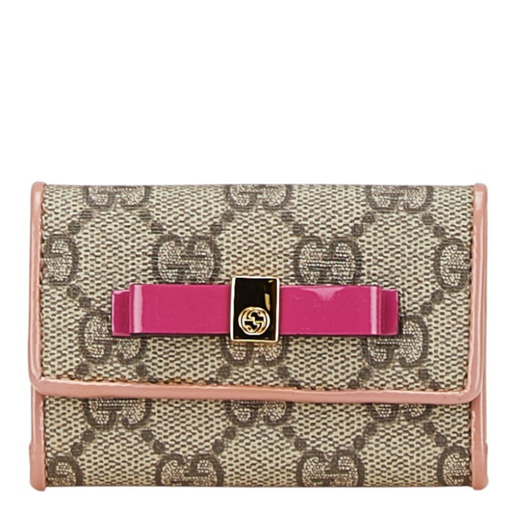 Gucci GG Supreme Princess 6-ring key case 388682 Beige Pink PVC Enamel Women’s GUCCI