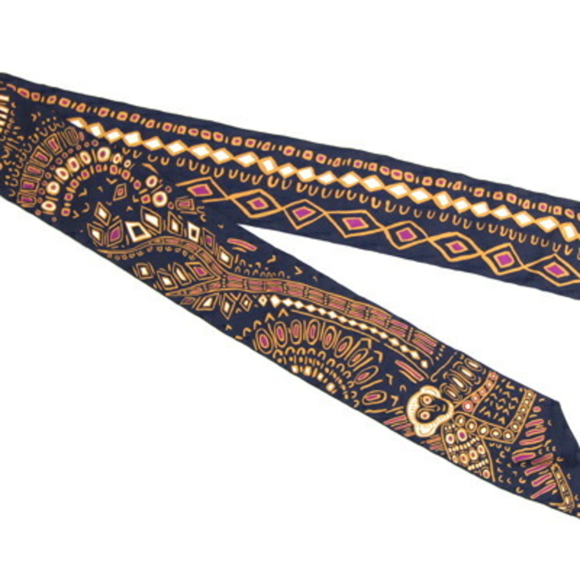 Christian Dior Dior Scarf Navy 100% Silk Ribbon Bag Charm Animal Women's DIOR