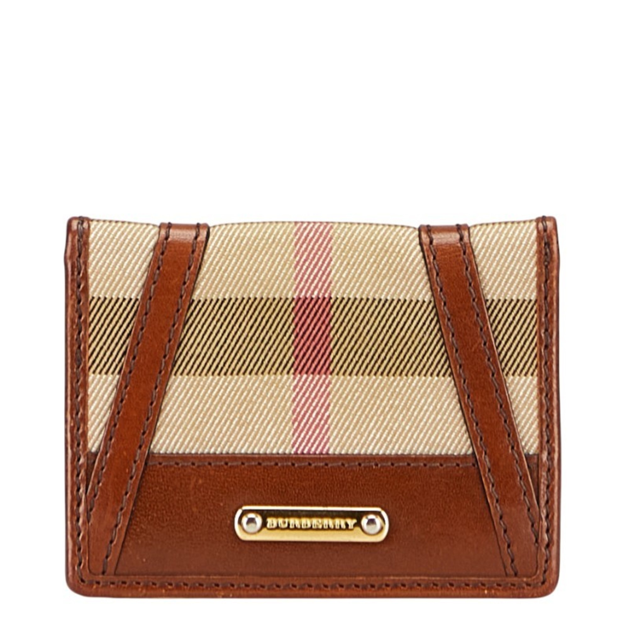 Burberry Nova Check Pass Case, Business Card Beige Multicolor Canvas and Leather, Women’s, BURBERRY