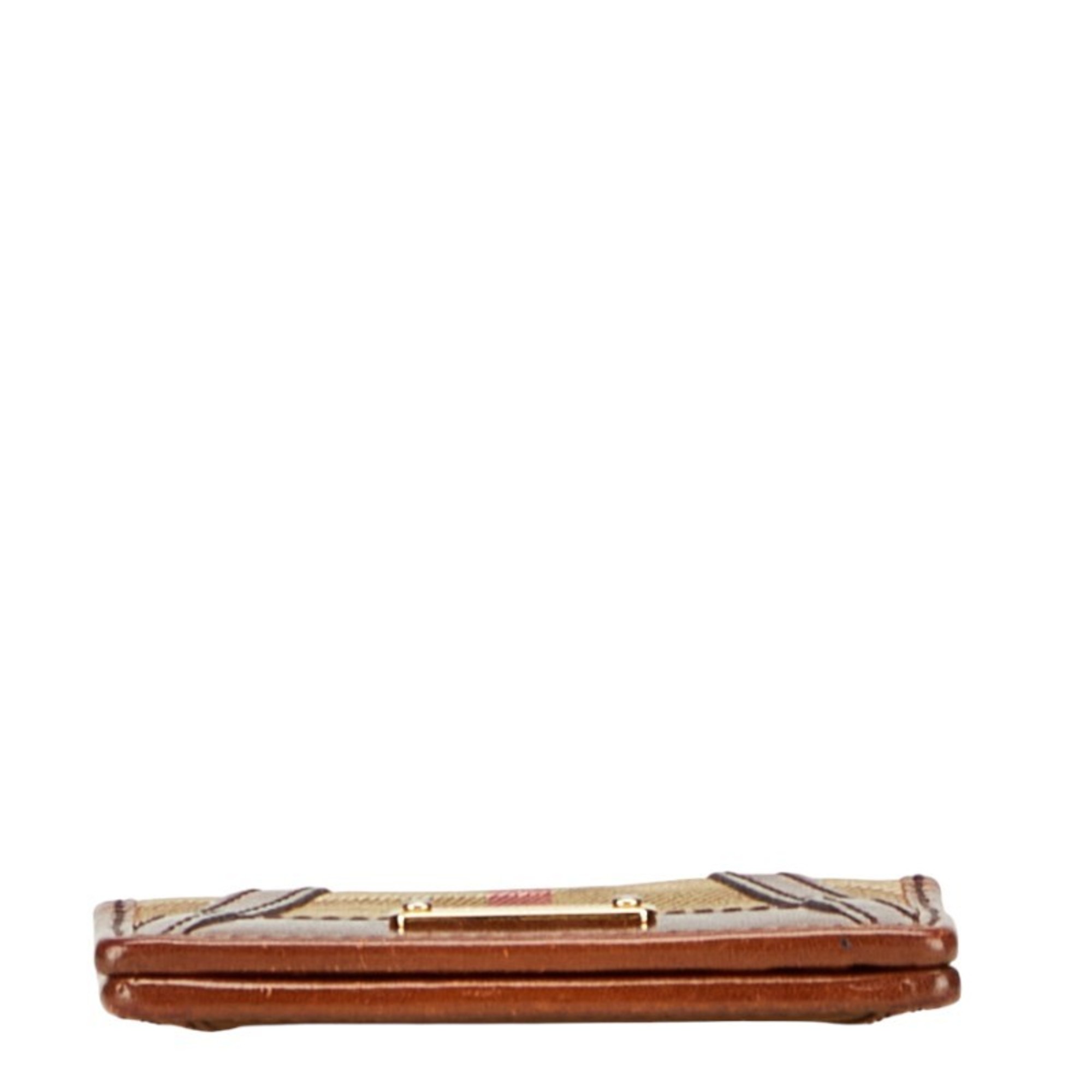 Burberry Nova Check Pass Case, Business Card Beige Multicolor Canvas and Leather, Women's, BURBERRY