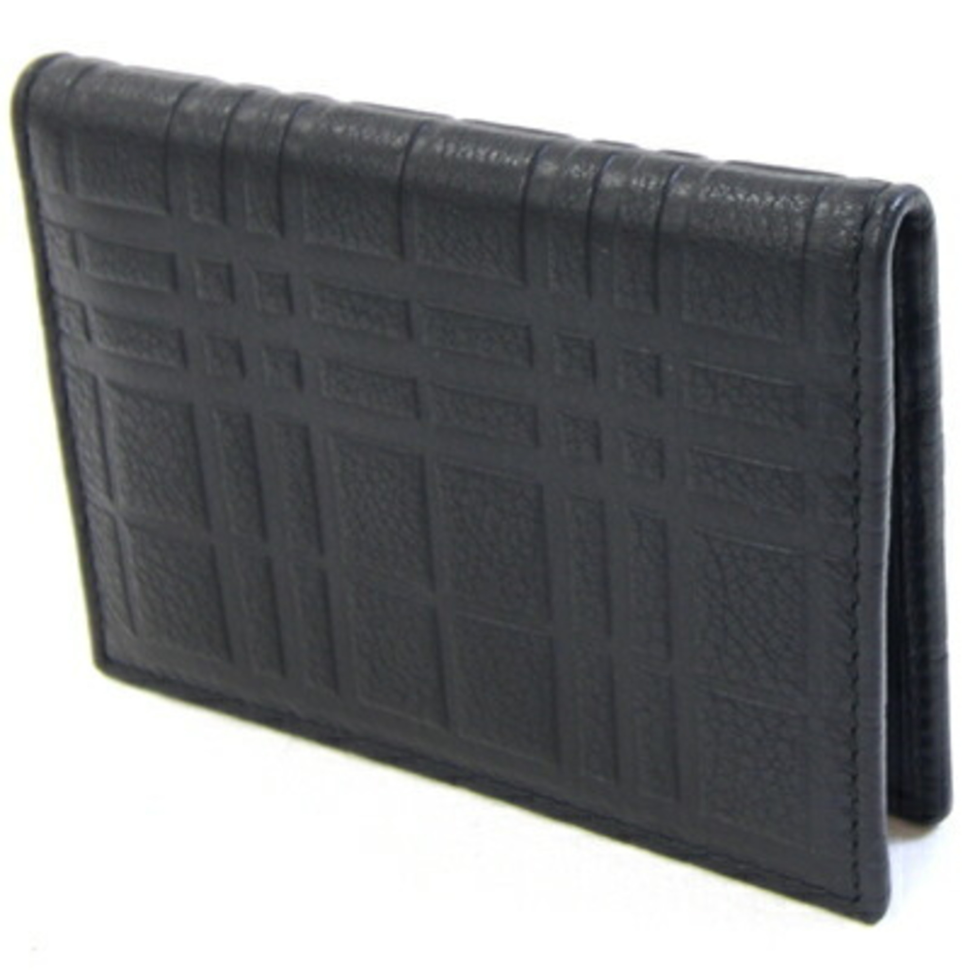 Burberry Card Case 1169738 Black Leather Check Men's BURBERRY