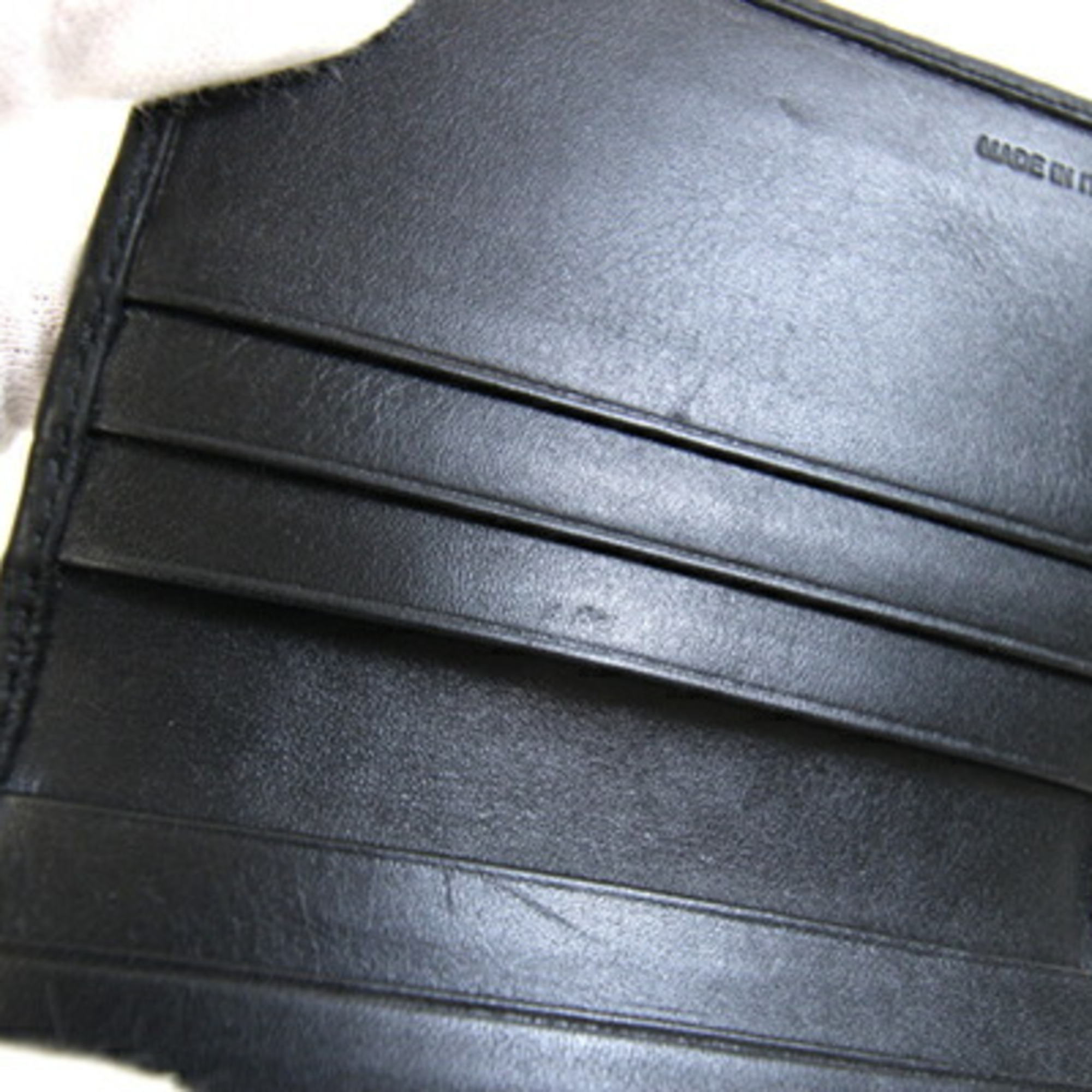 Burberry Card Case 1169738 Black Leather Check Men's BURBERRY