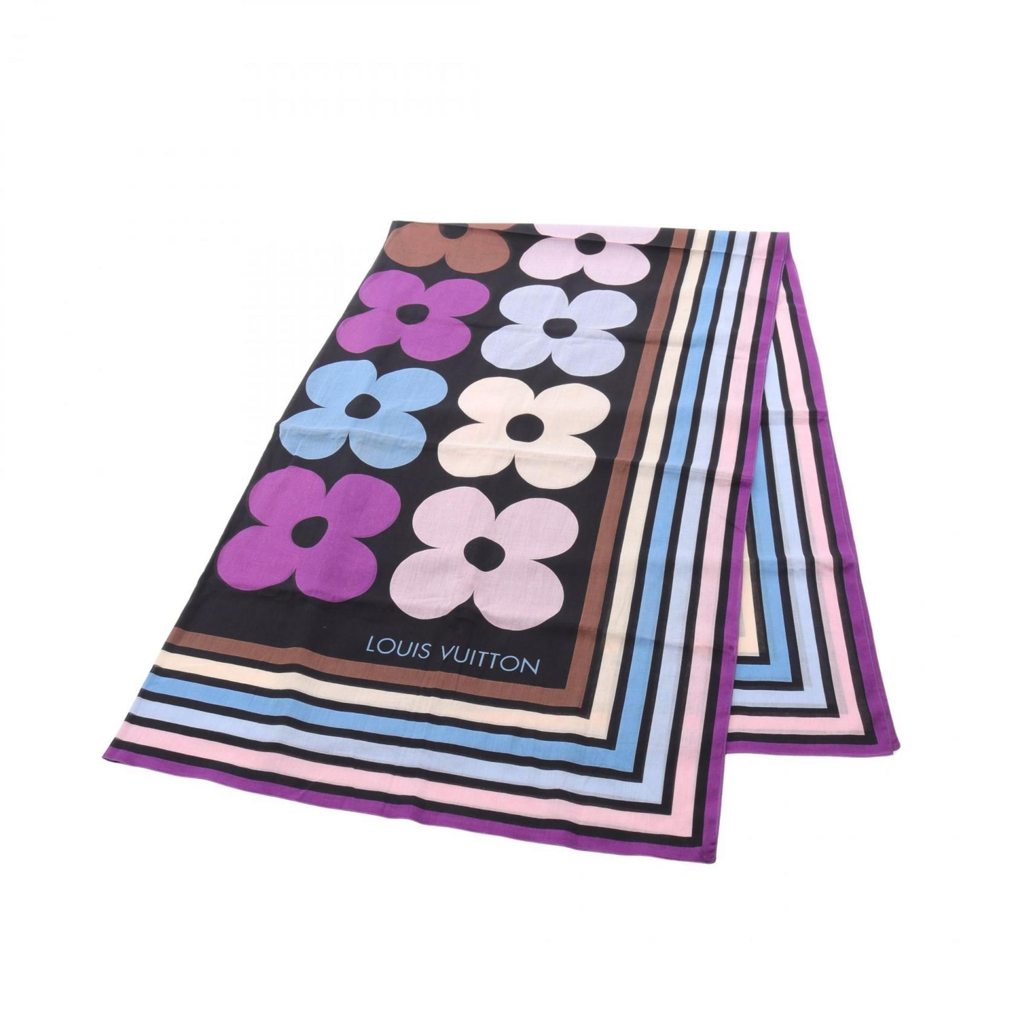 Louis Vuitton Women’s Cotton Scarf/Stole in Purple Multicolor