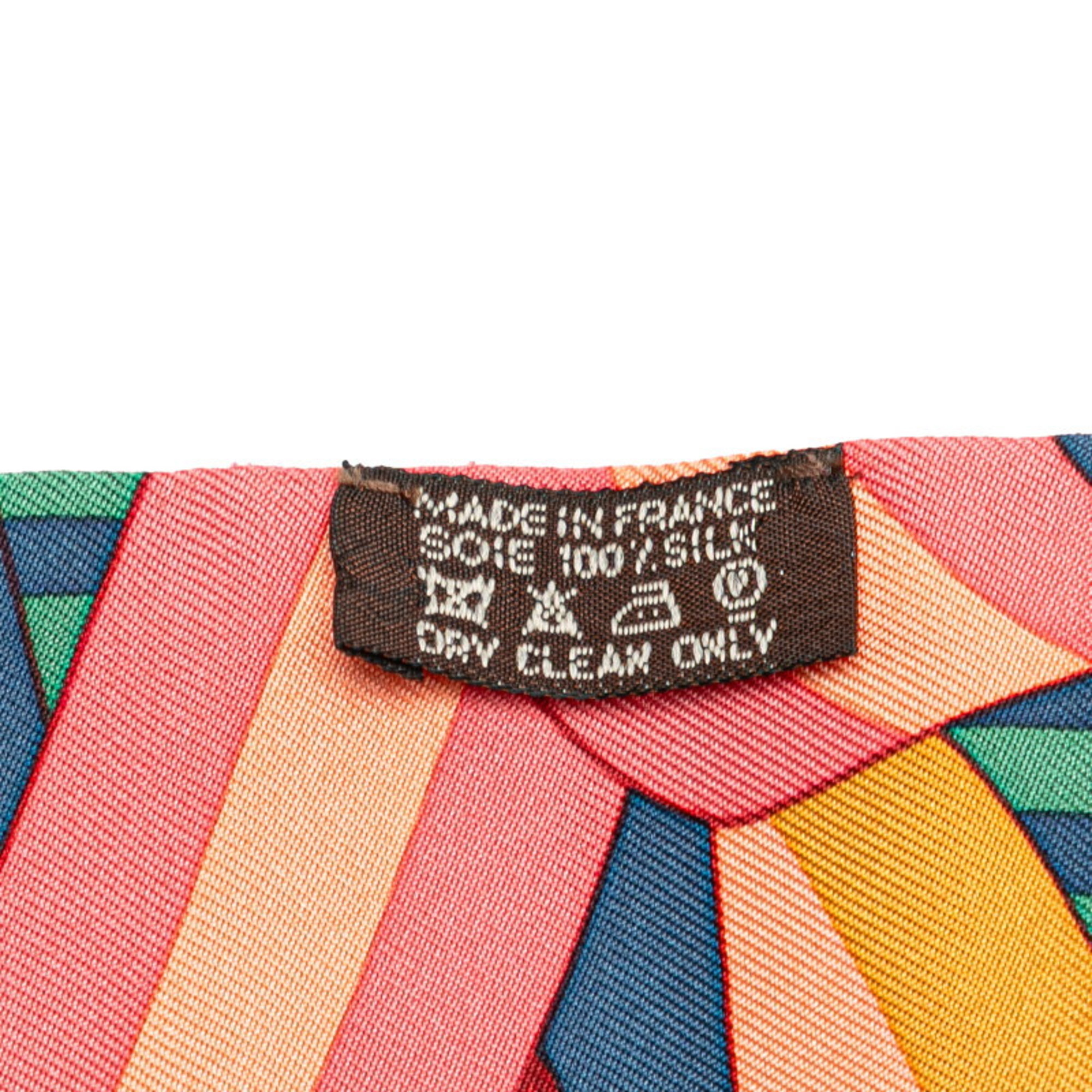 Hermès Twilly SANGLES Scarf, Blue, Pink, Multicolor, Silk, Women's, HERMES