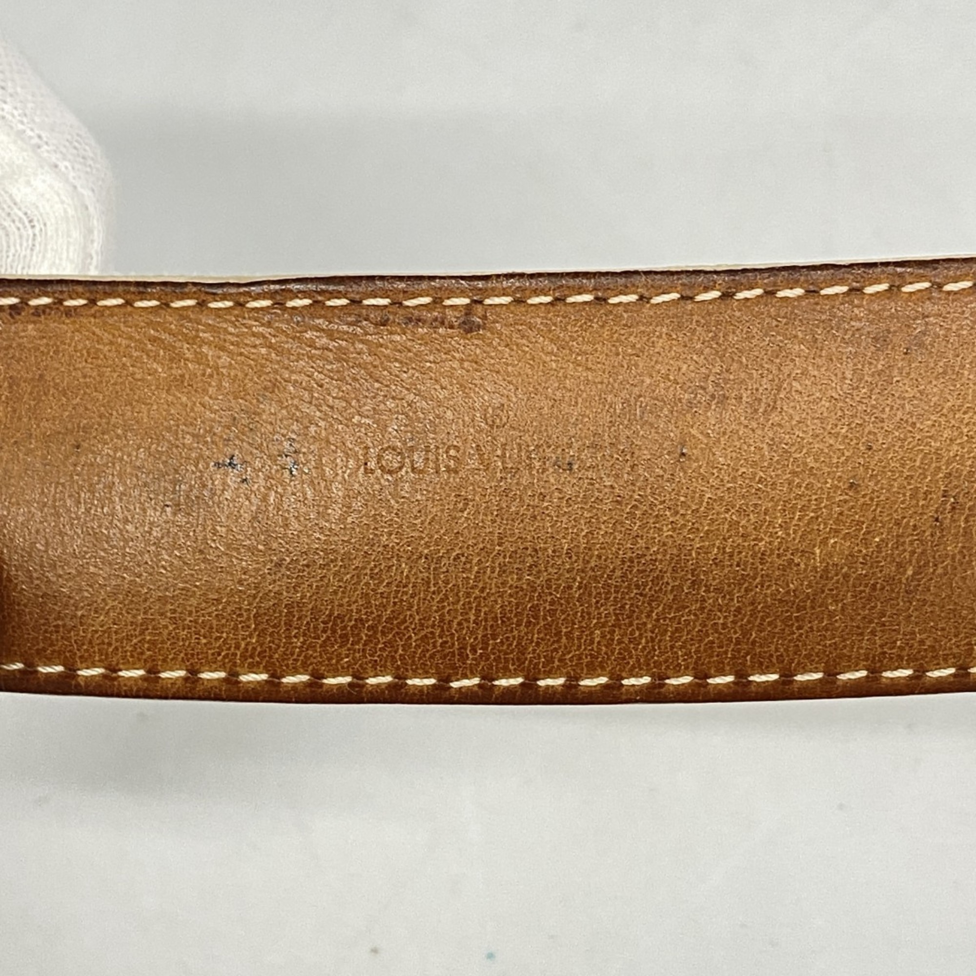 Louis Vuitton Damier Azur Santur Voyage Belt M9837U White Women's