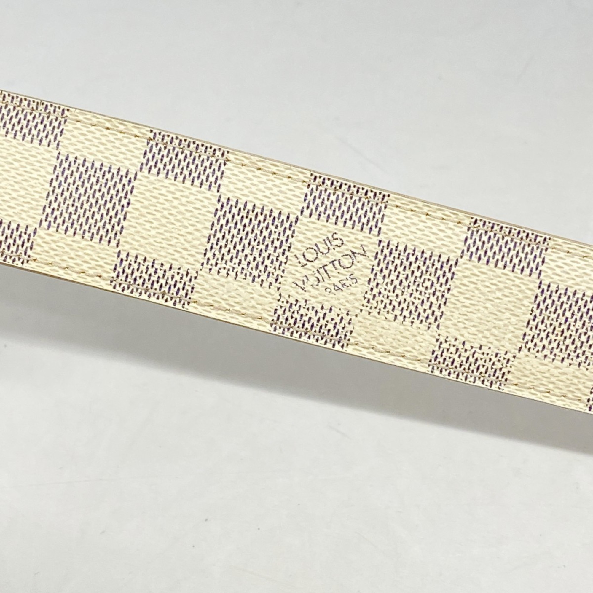 Louis Vuitton Damier Azur Santur Voyage Belt M9837U White Women's
