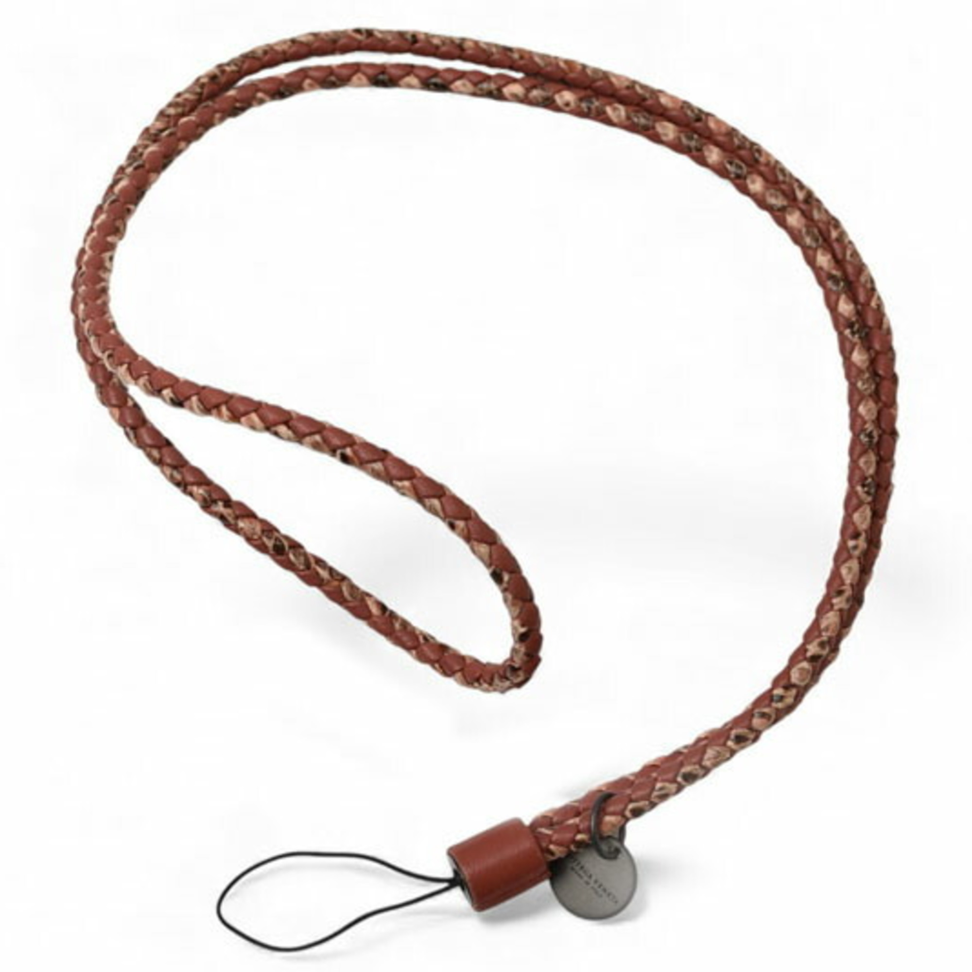 Unused Bottega Veneta neck strap in nappa Ayers Snake and dark pink.