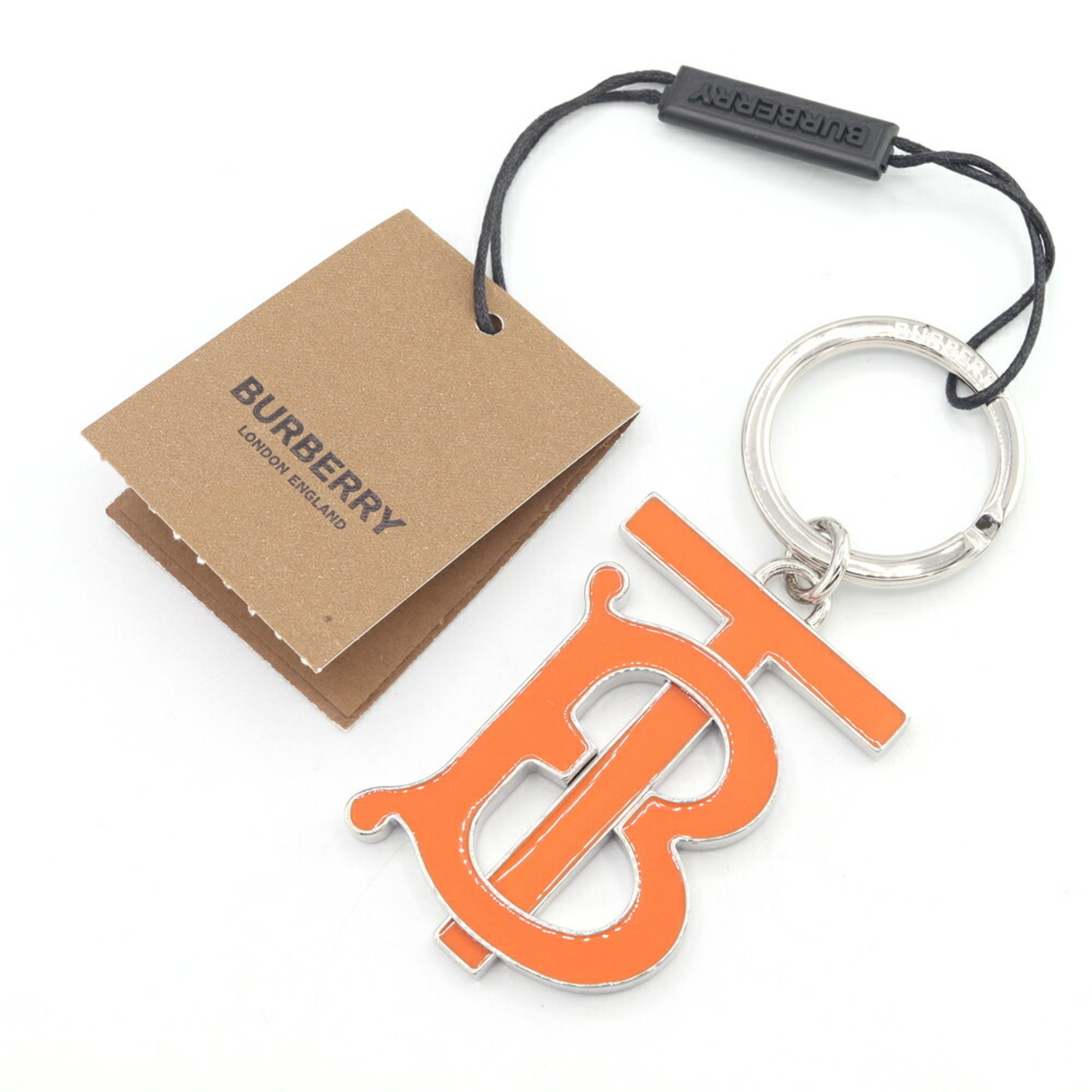 Burberry Key Ring 8024239 Orange Silver Metal Keychain Bag Charm TB BURBERRY
