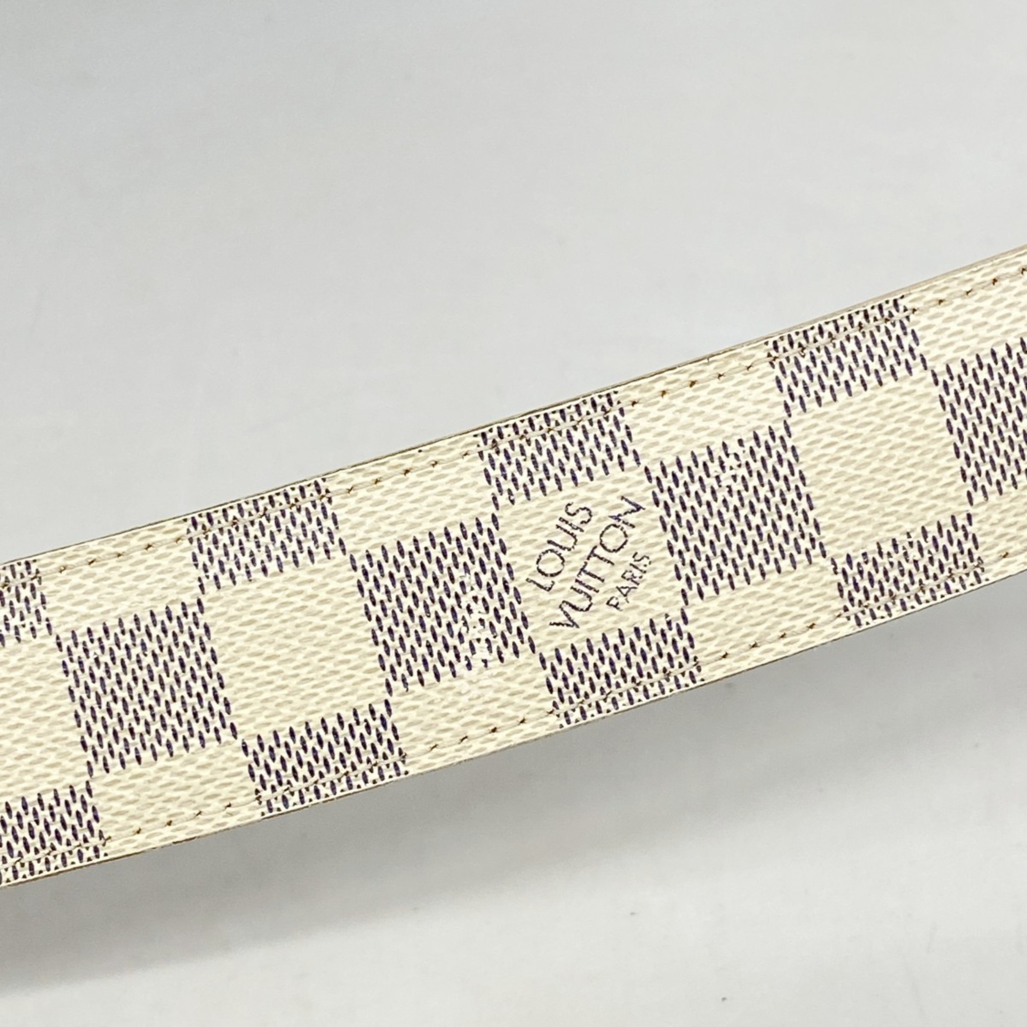 Louis Vuitton Damier Azur Santur Voyage Belt M9837U White Women's
