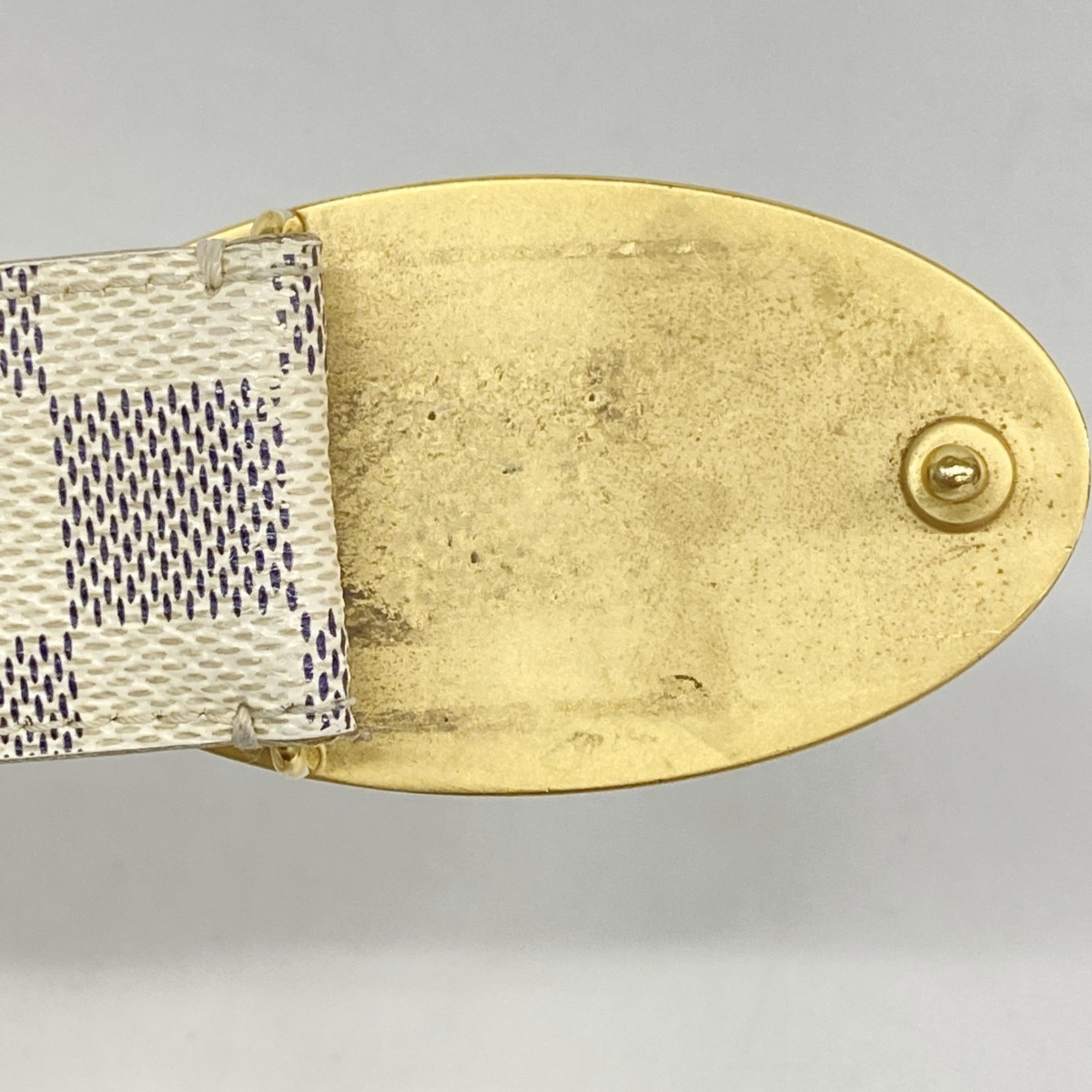 Louis Vuitton Damier Azur Santur Voyage Belt M9837U White Women's