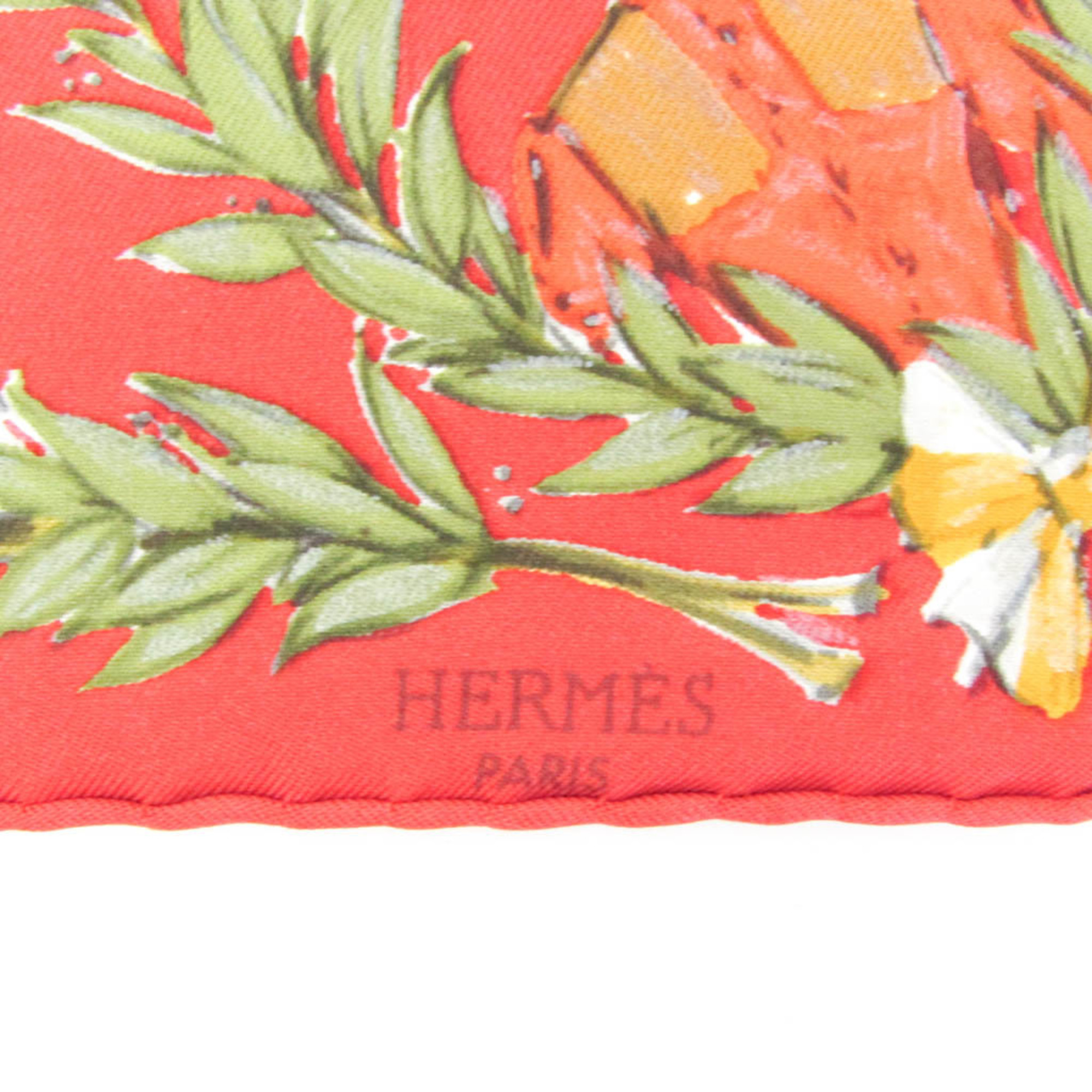 Hermes Carres 40 CHANTILLY Women's Silk Scarf Green,Red Color,Yellow