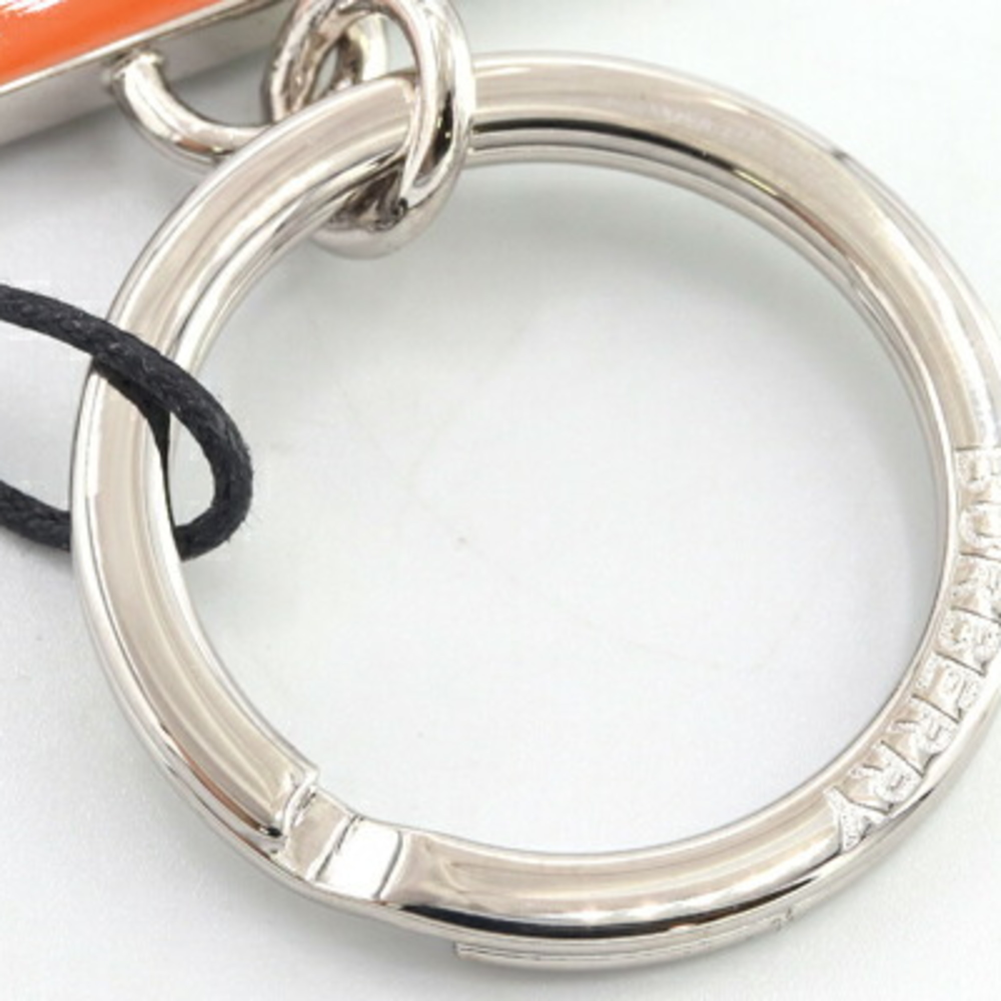 Burberry Key Ring 8024239 Orange Silver Metal Keychain Bag Charm TB BURBERRY