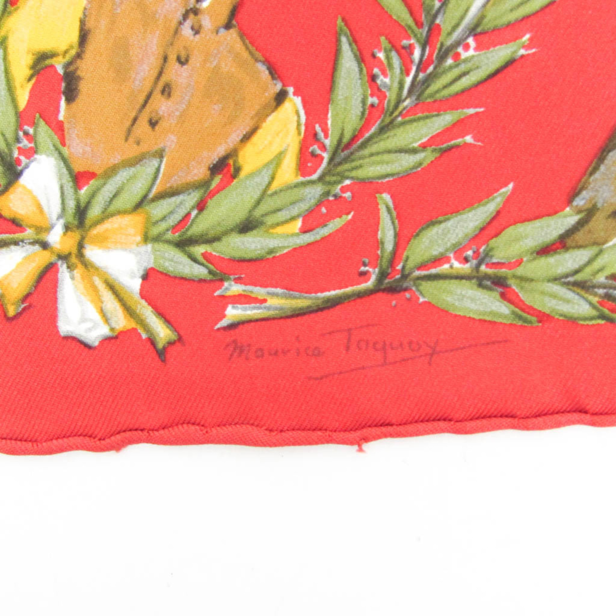 Hermes Carres 40 CHANTILLY Women's Silk Scarf Green,Red Color,Yellow