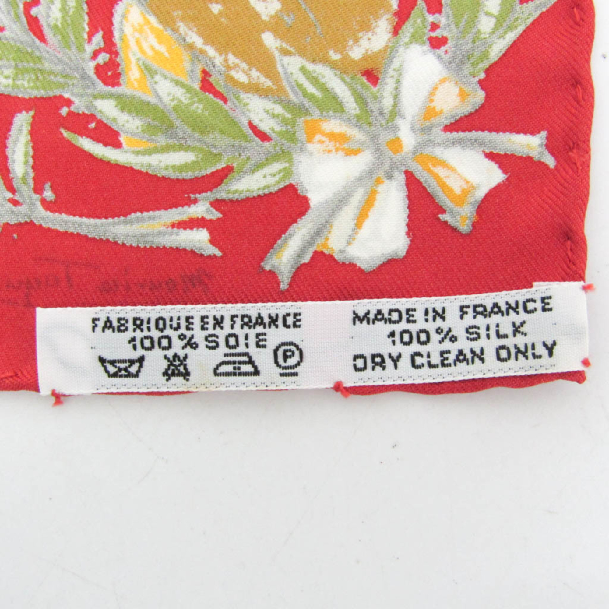 Hermes Carres 40 CHANTILLY Women's Silk Scarf Green,Red Color,Yellow