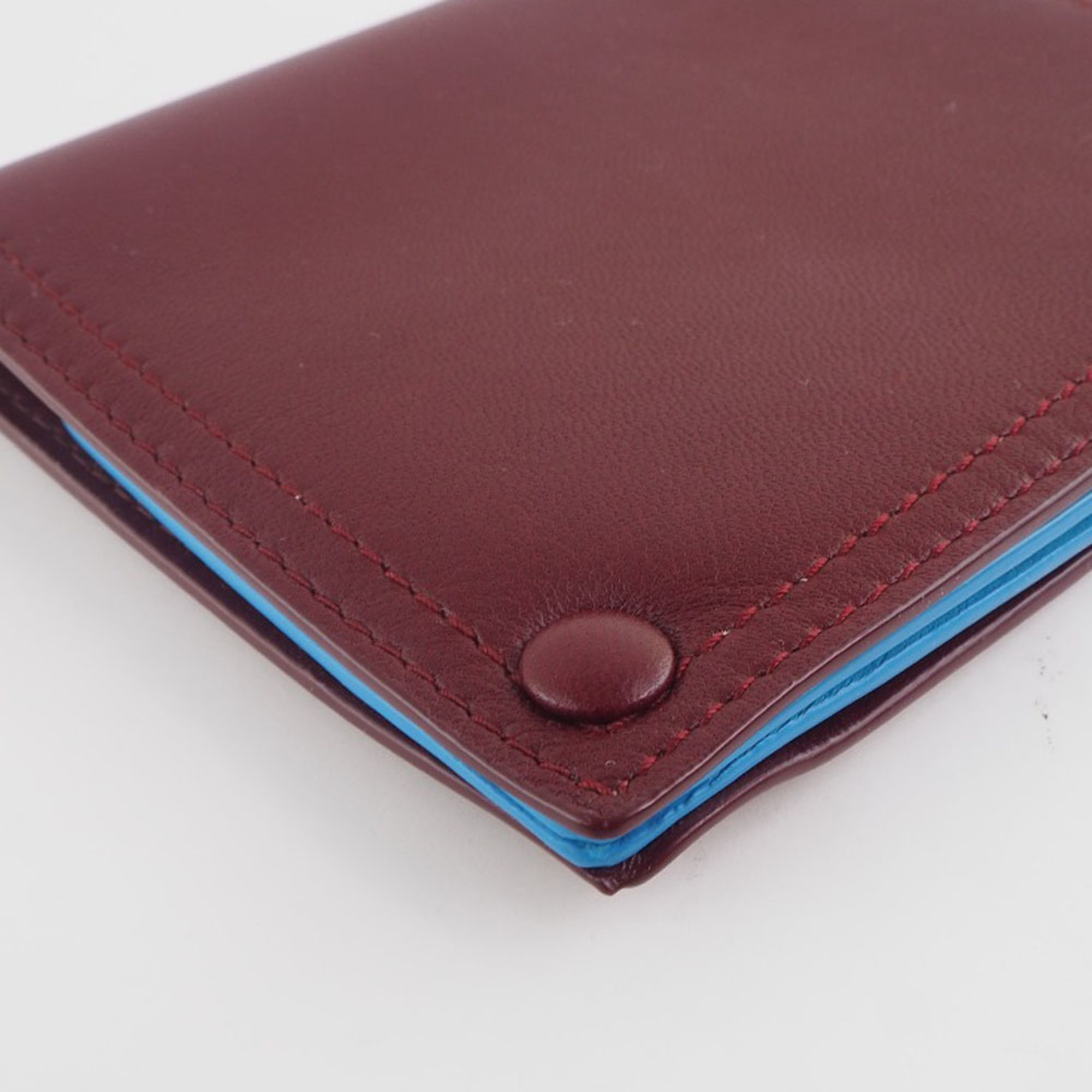 Bottega Veneta leather red unisex card case A+ rank