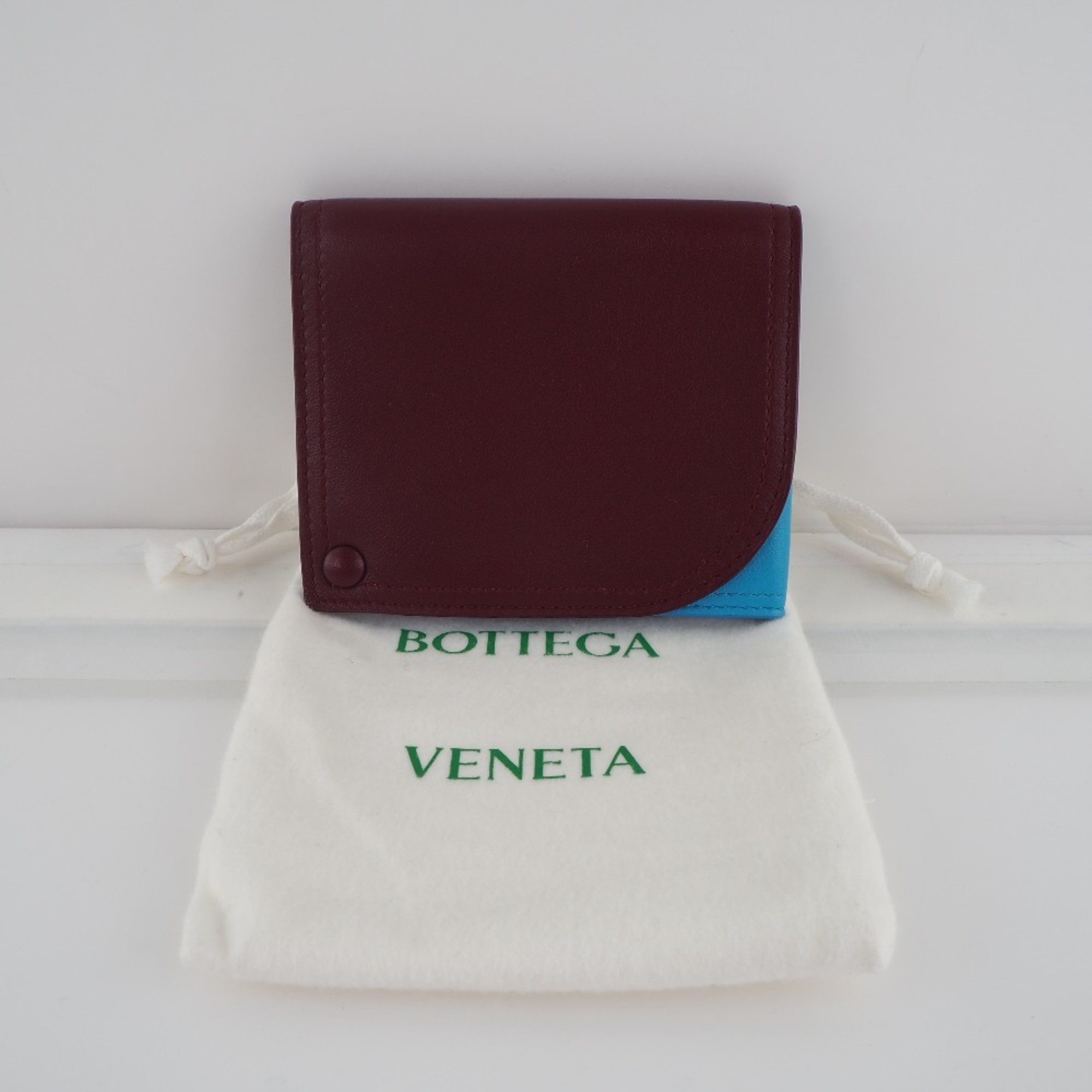 Bottega Veneta leather red unisex card case A+ rank