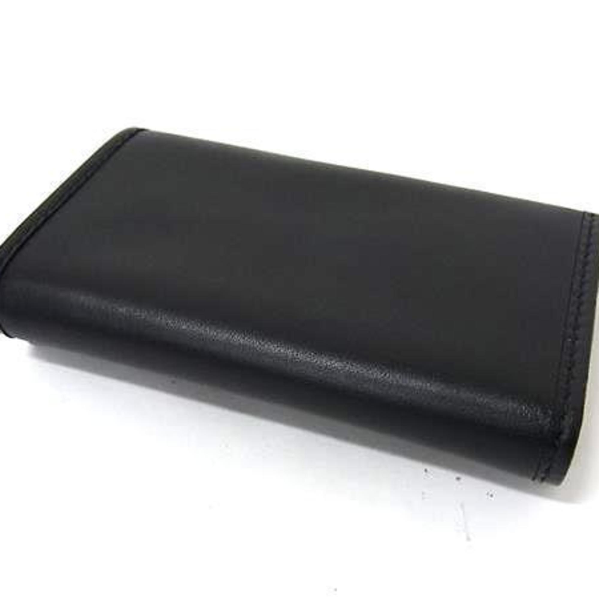 GUCCI 6-Ring Key Case 90694 Black Leather for Men and Women