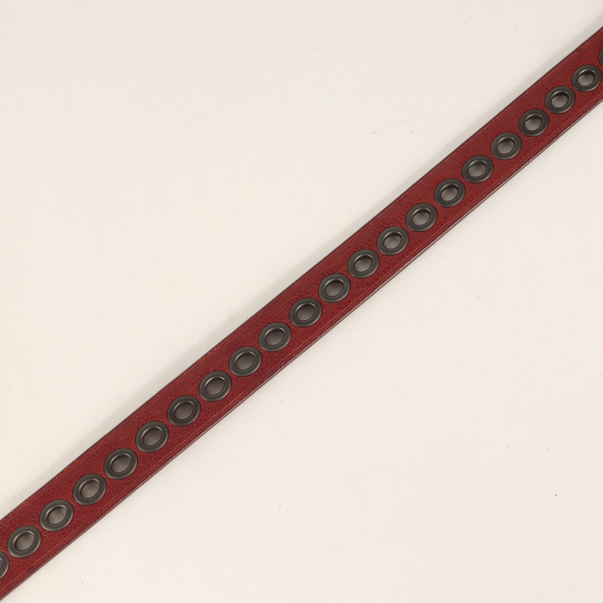 BOTTEGA VENETA Men's Brown Grained Leather Belt with Square Buckle and Oval Eyelets, Size: Free