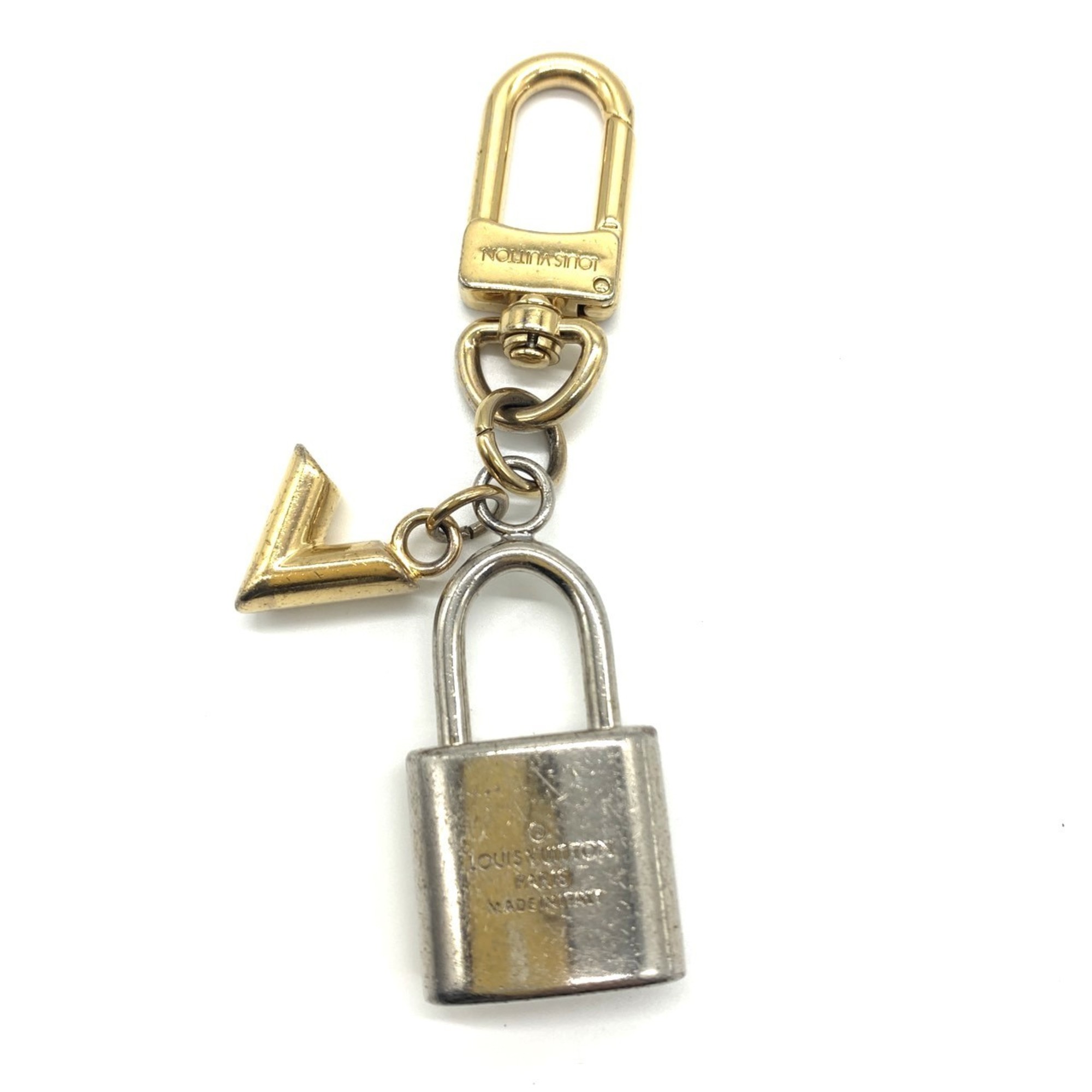 Louis Vuitton Kaleido V Padlock Keychain Charm Keyring M67376 GP Gold Silver LOUIS VUITTON
