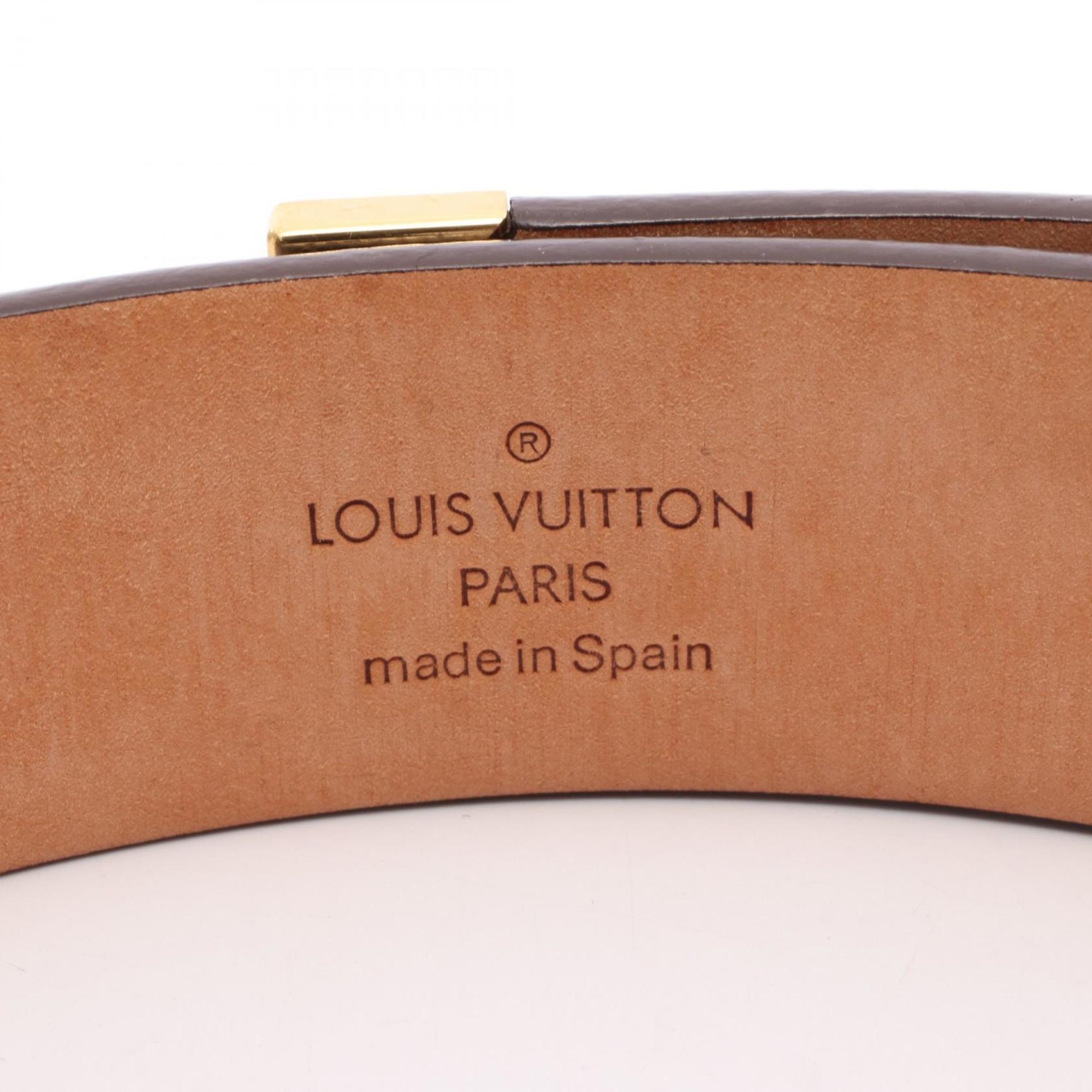 Louis Vuitton Men's Damier Ebene Leather Belt, Brown, M6802