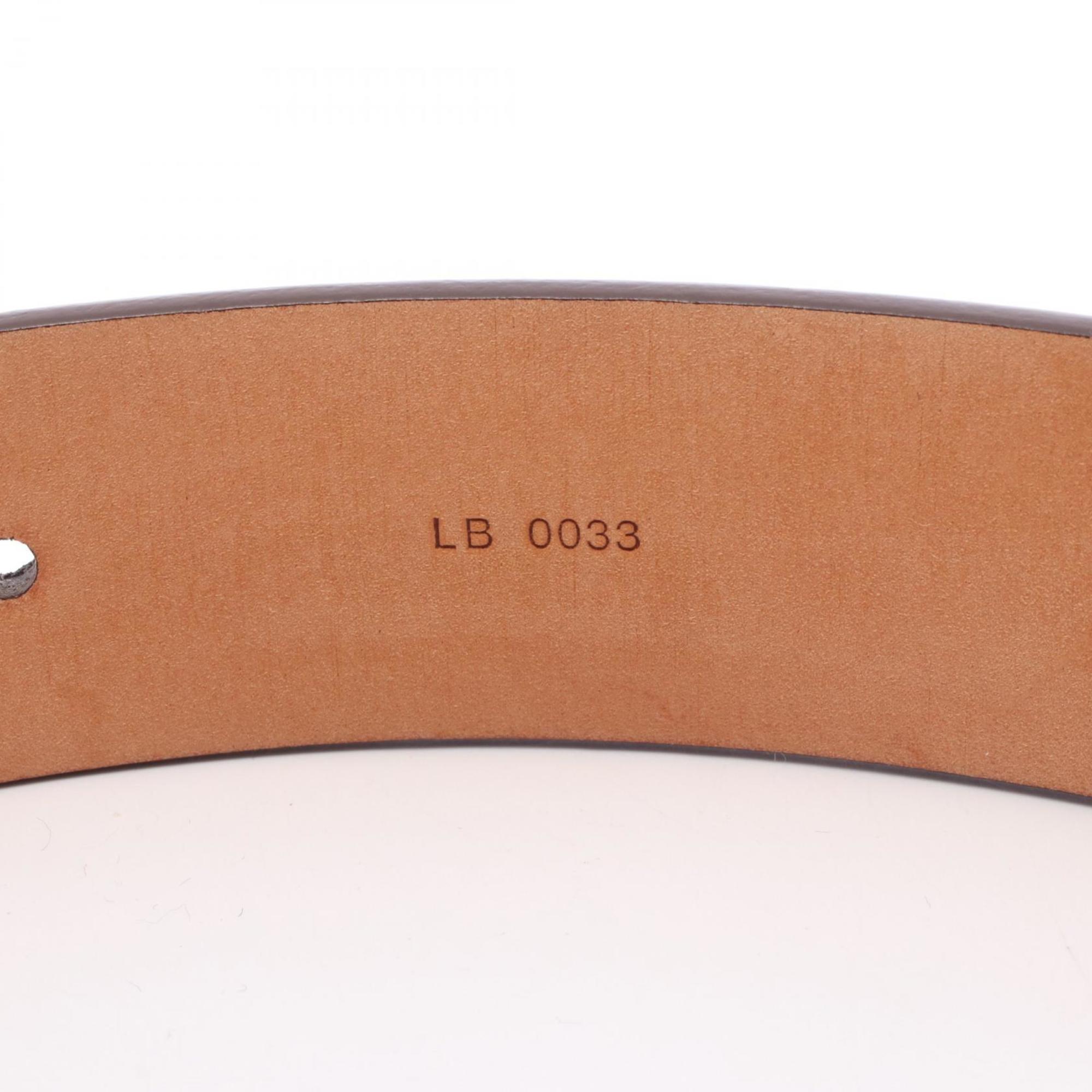 Louis Vuitton Men's Damier Ebene Leather Belt, Brown, M6802