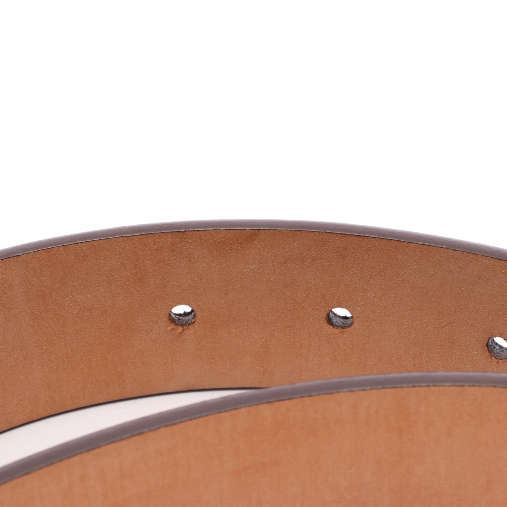 Louis Vuitton Men's Damier Ebene Leather Belt, Brown, M6802